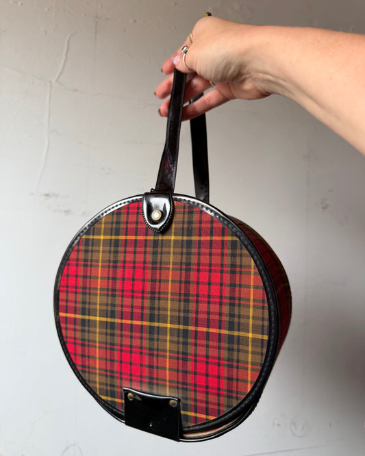 60s Plaid Hatbox Purse