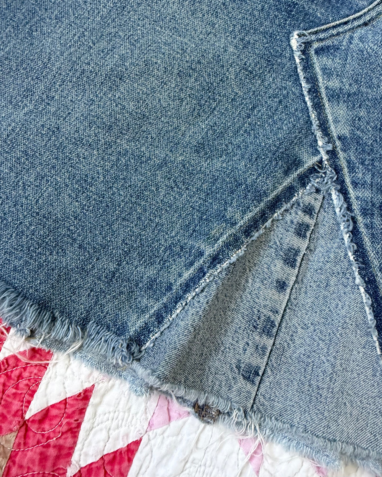 70s DIY Wrangler Denim Skirt [M/L]