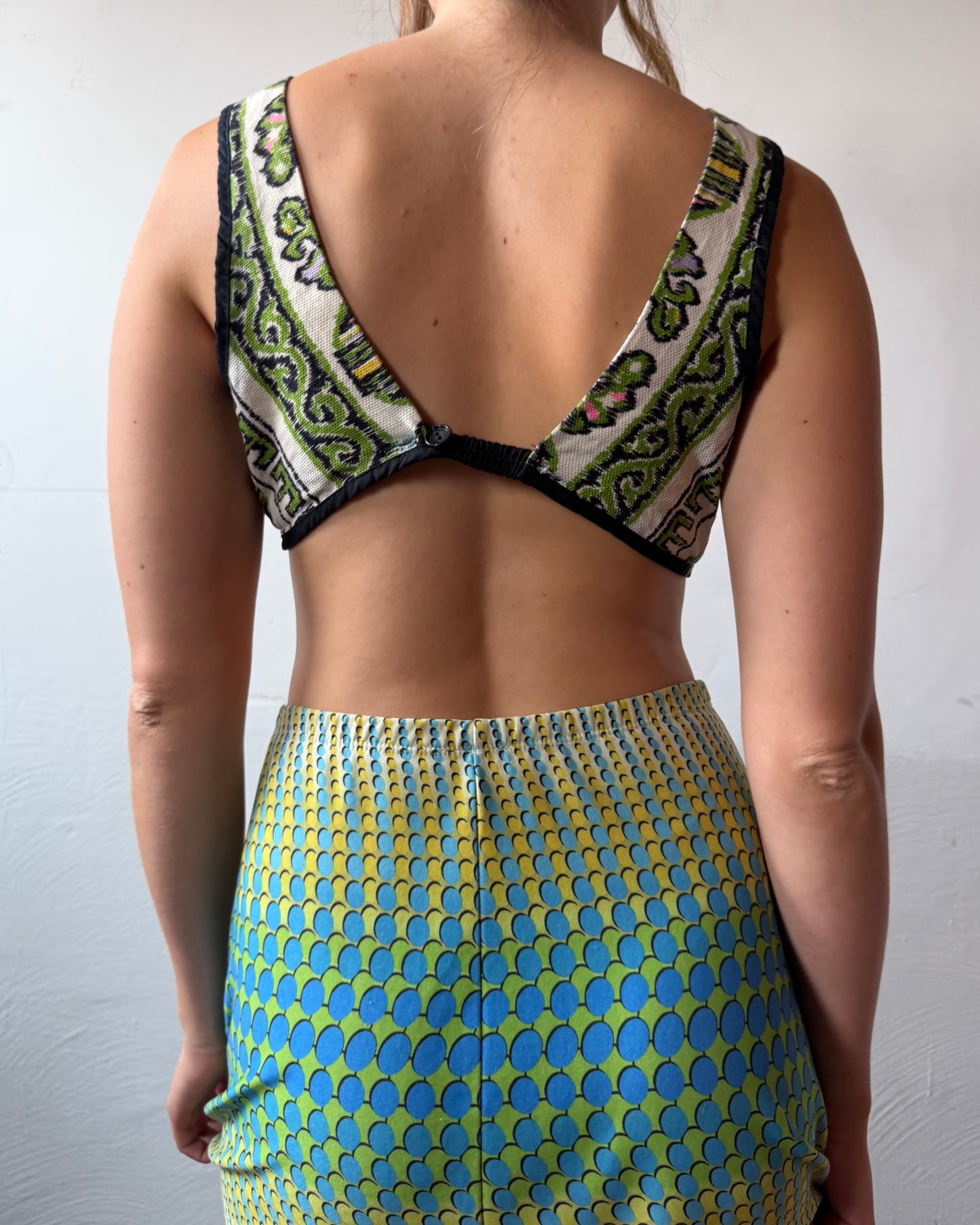 60s Cotton Tapestry Bikini Top [S/M]
