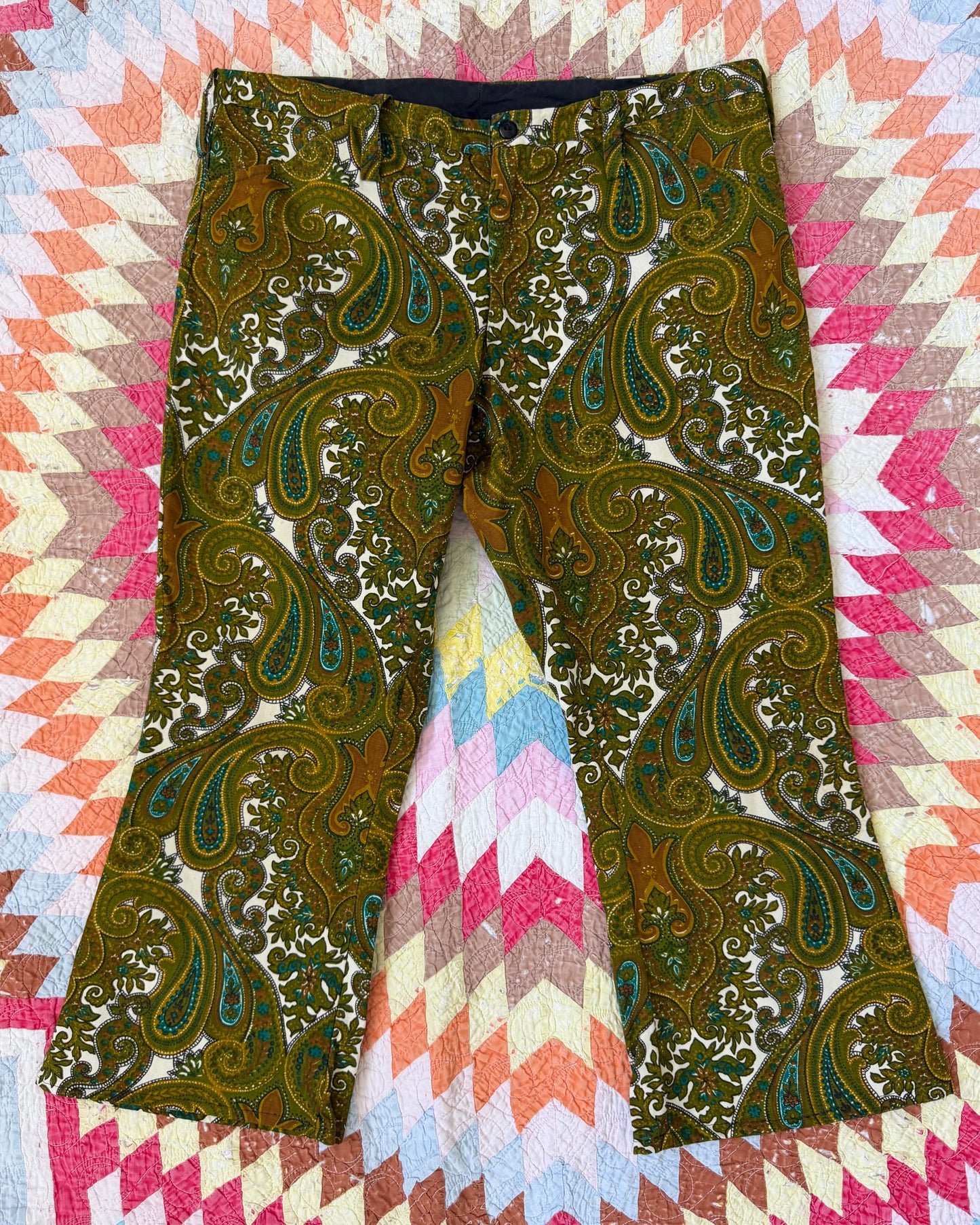 60s Paisley Kick Flare Capris [S/M]
