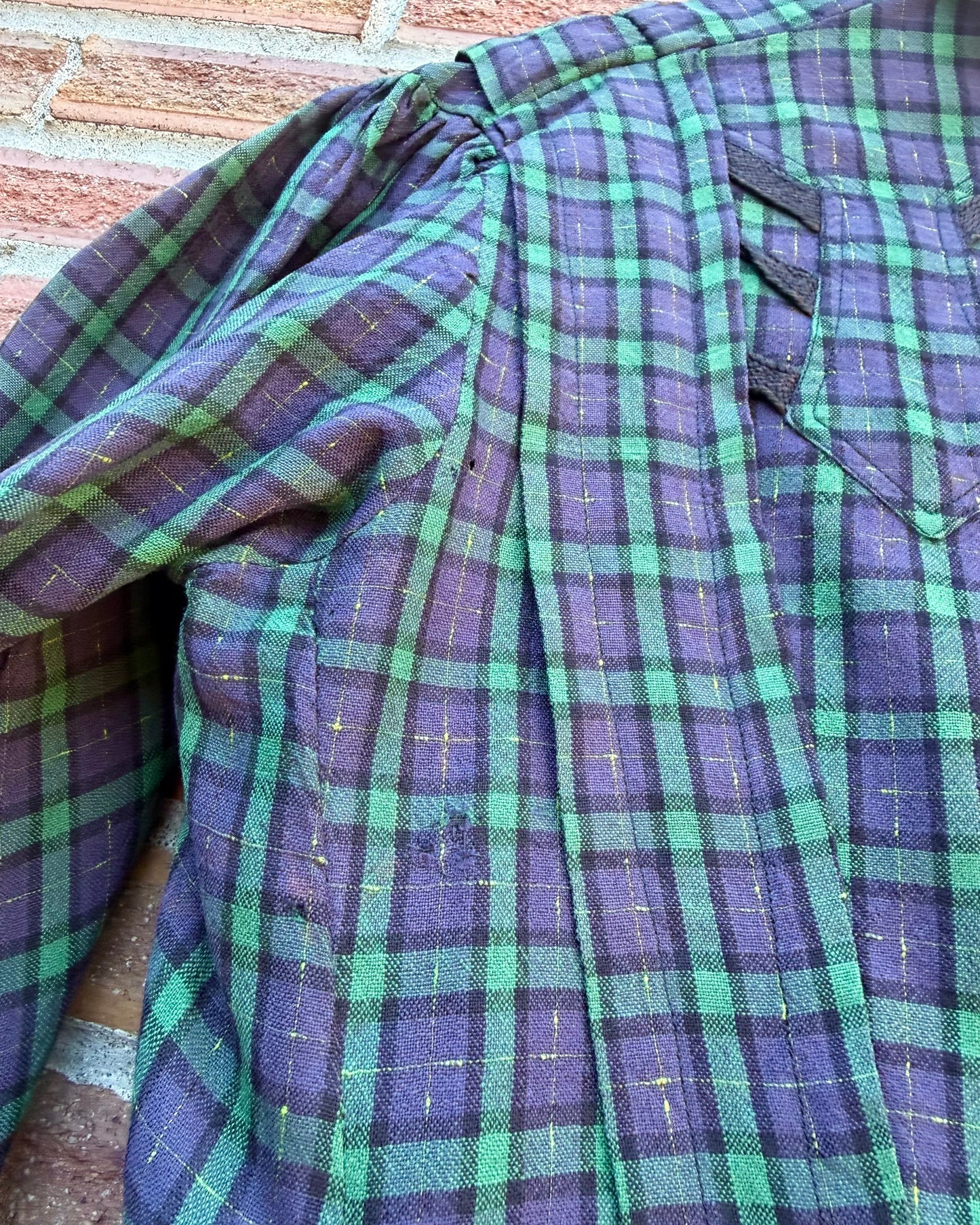 Victorian Plaid Wool Bodice [XS]