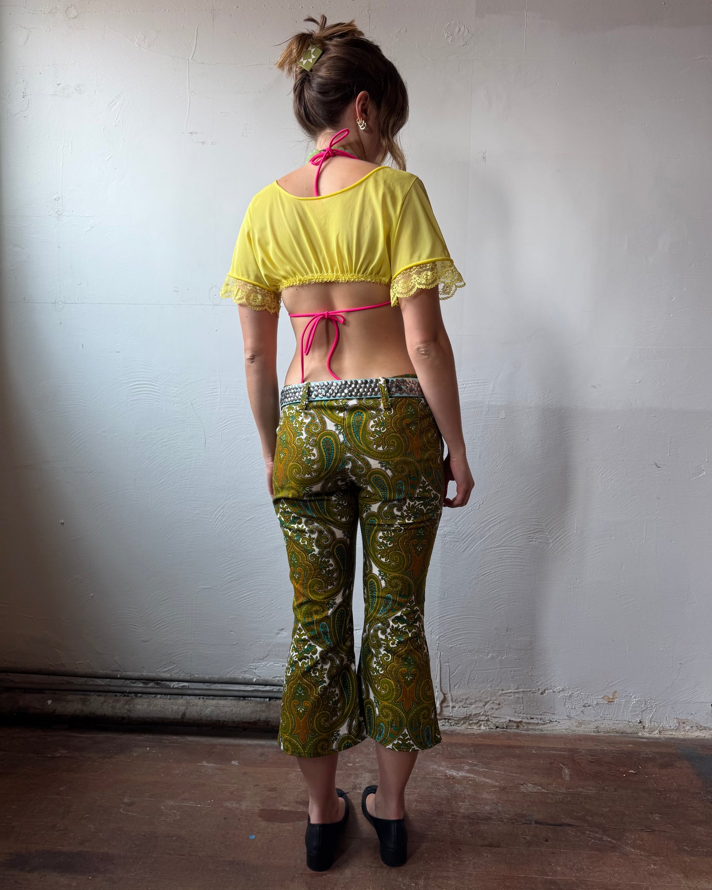 60s Paisley Kick Flare Capris [S/M]