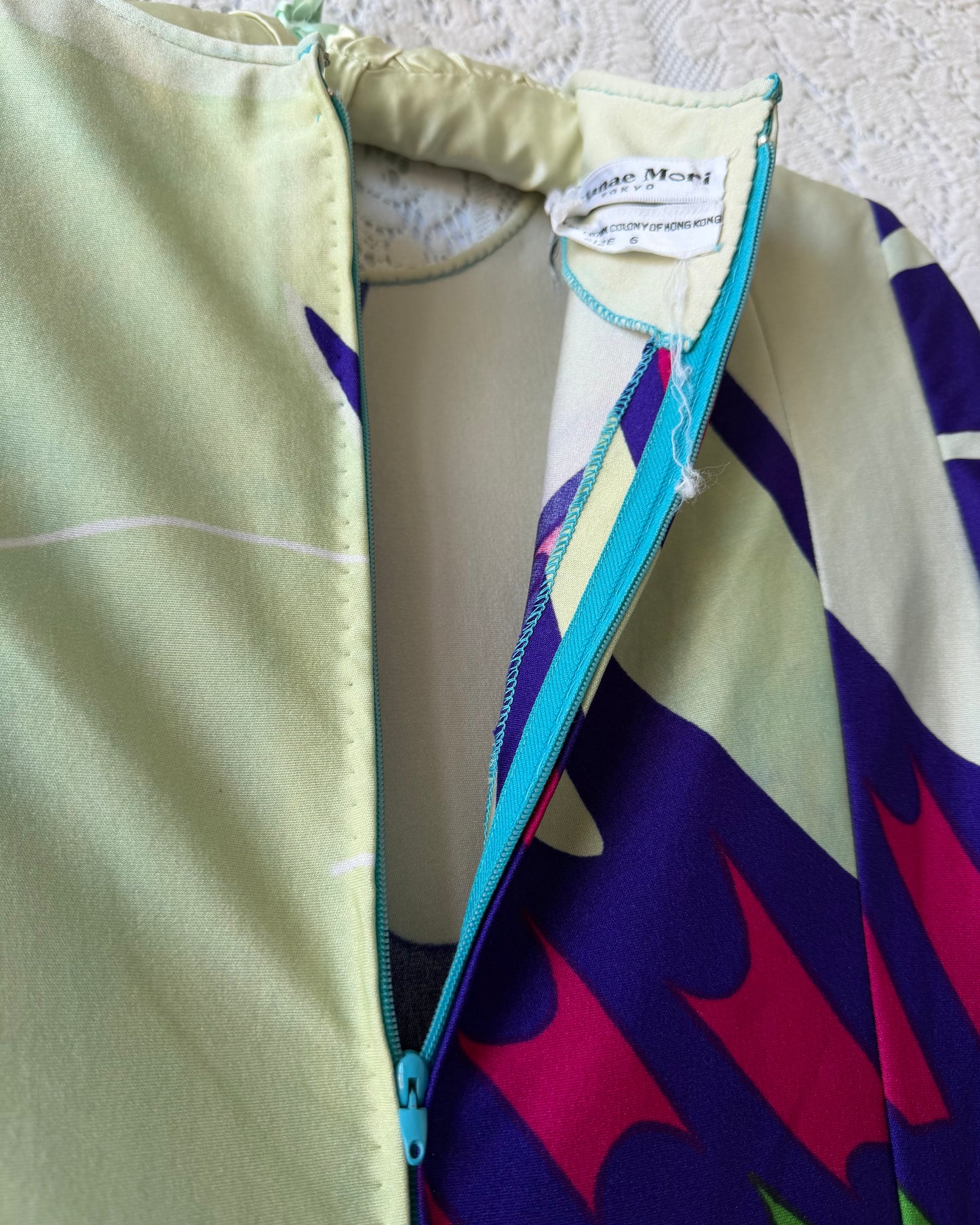 70s Hanae Mori Butterfly Mini Dress [S]