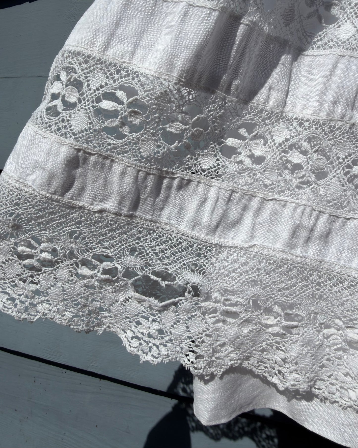 Edwardian Cotton Lace Insert Skirt [33”]