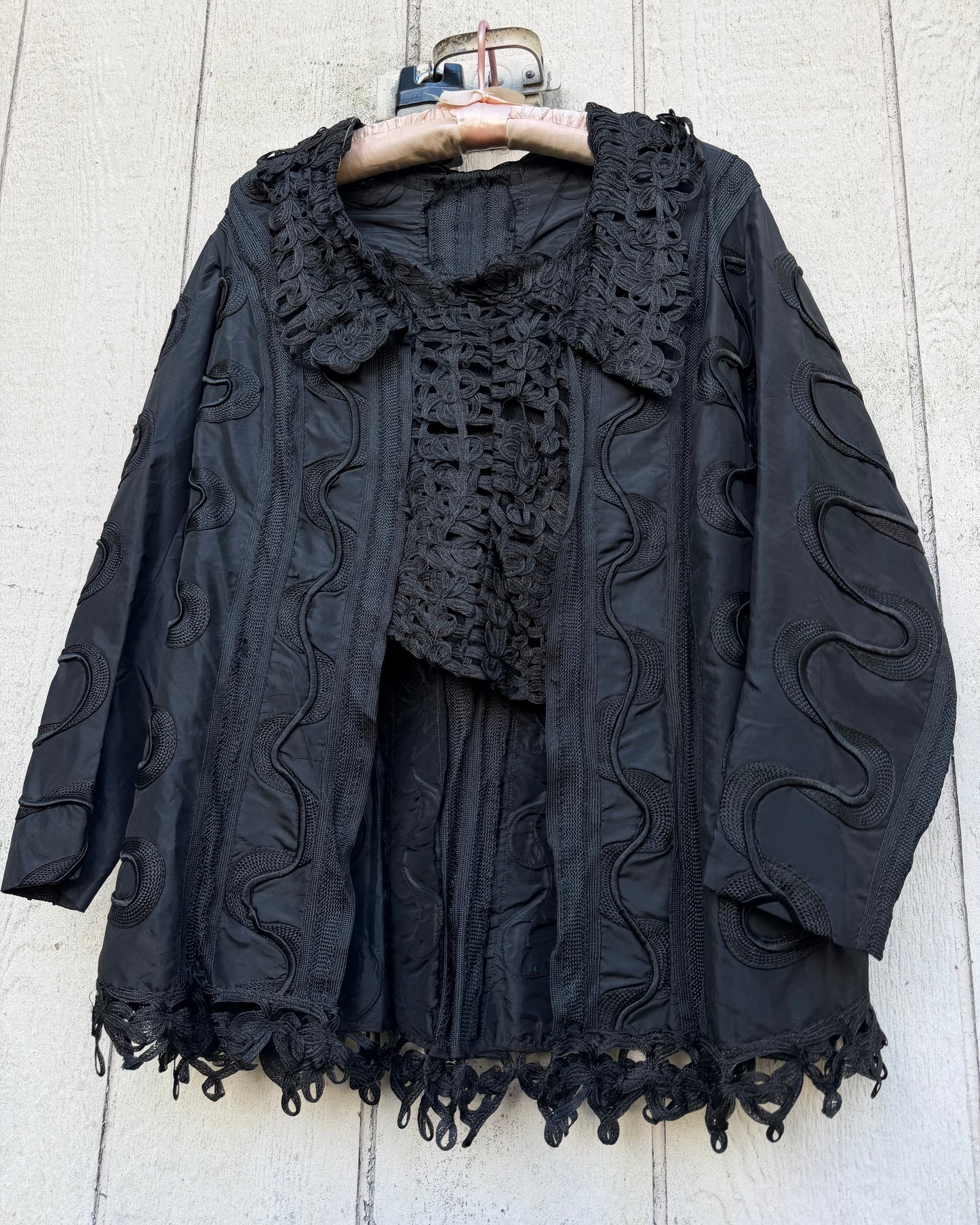 Victorian Black Silk Soutache Jacket [M]