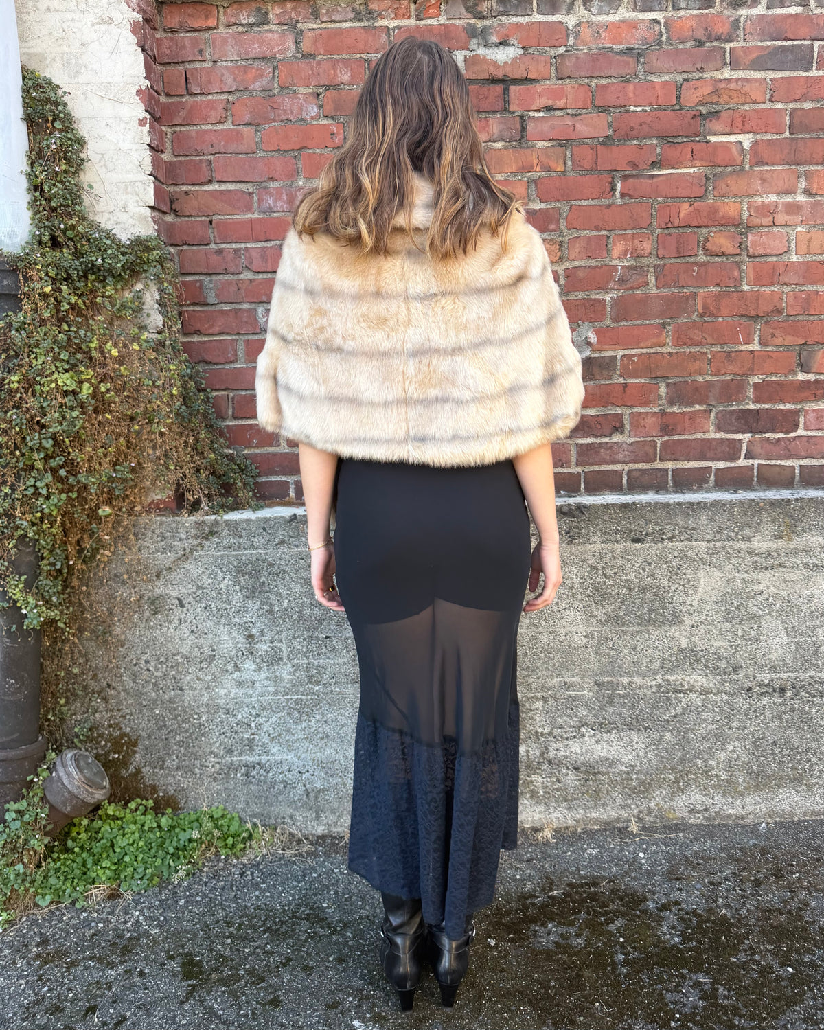 70s Blonde Faux Fur Stole [OSFM]