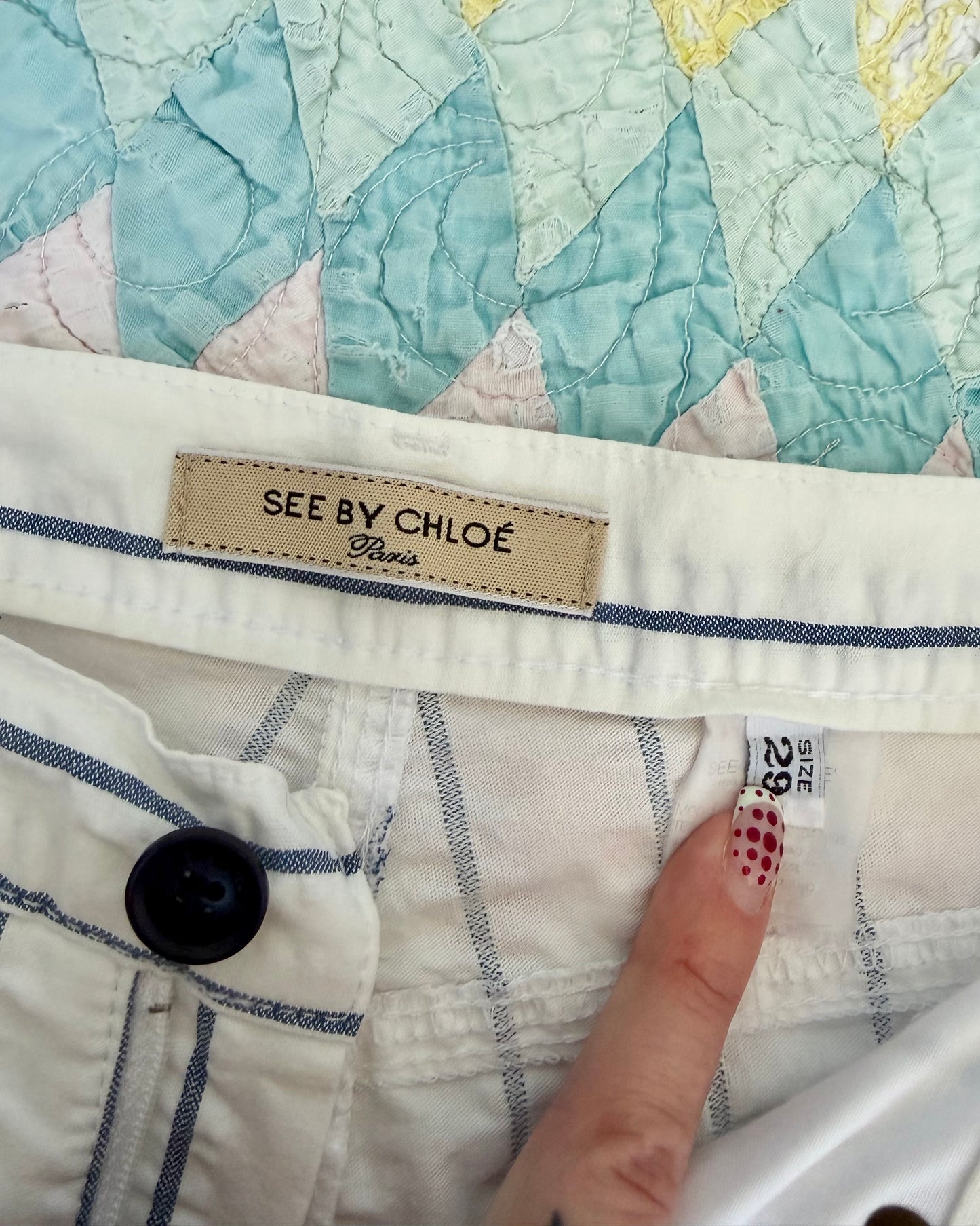 00s See by Chloé Seersucker Striped Pants [XS]