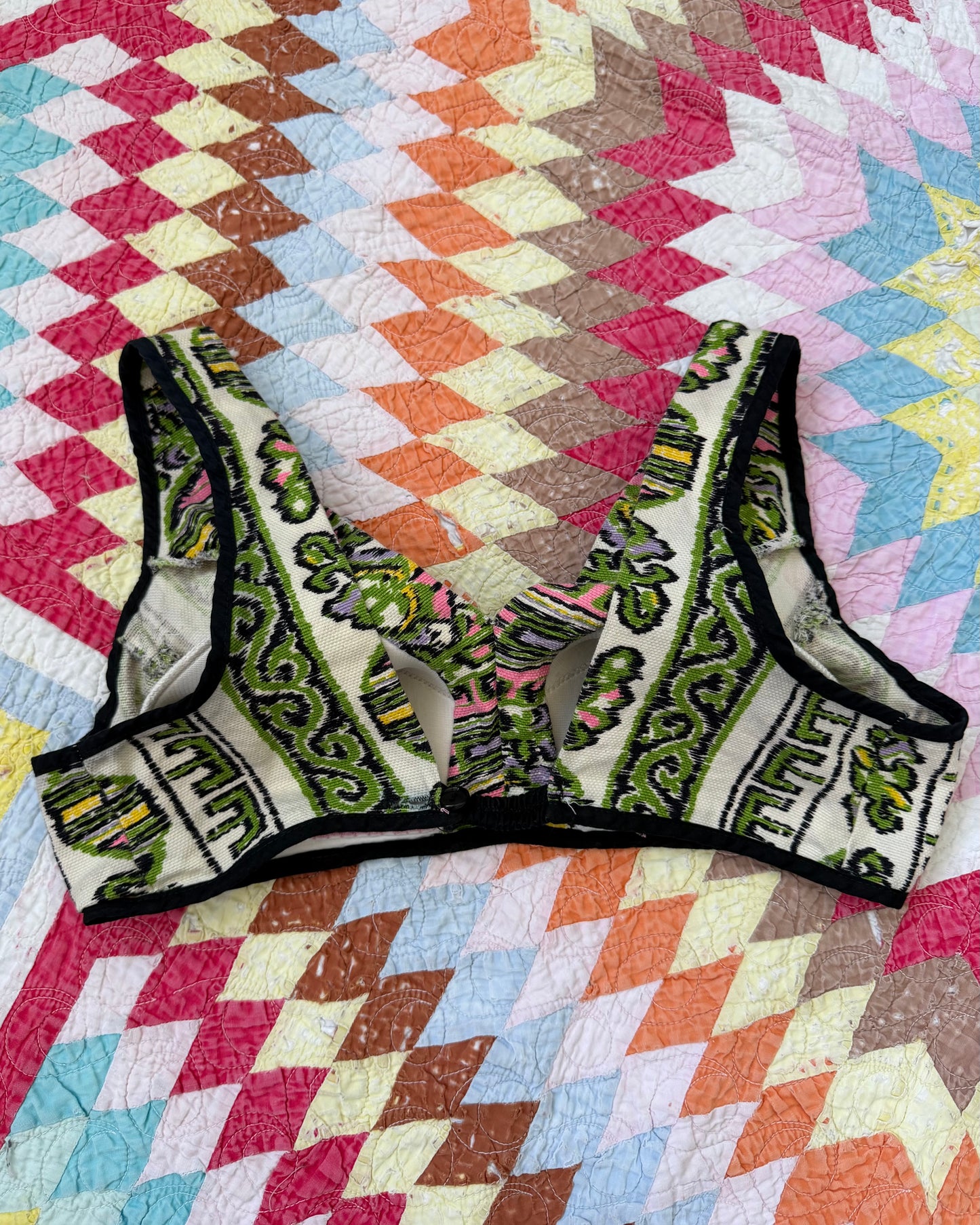60s Cotton Tapestry Bikini Top [S/M]