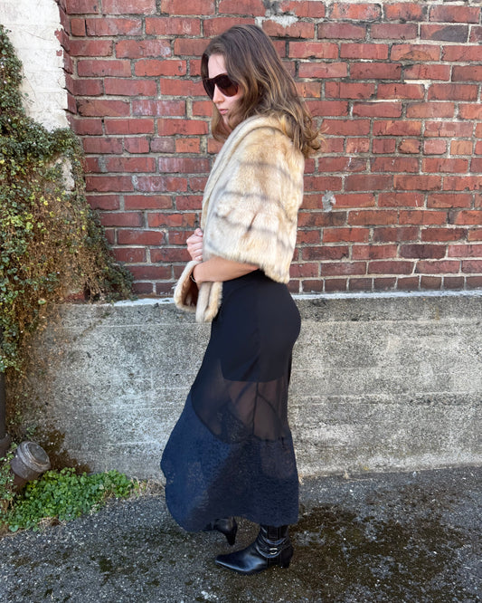 70s Blonde Faux Fur Stole [OSFM]