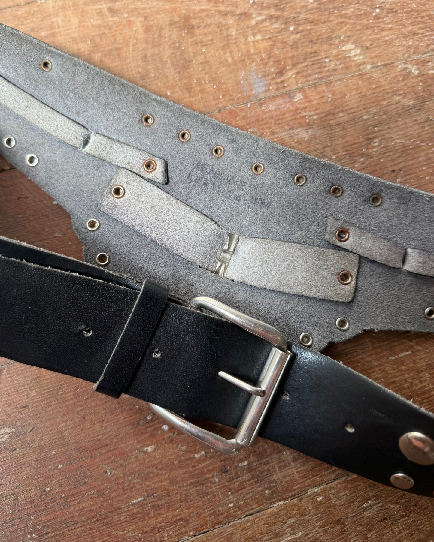 80s Leather Studded Concho Belt [S/M]