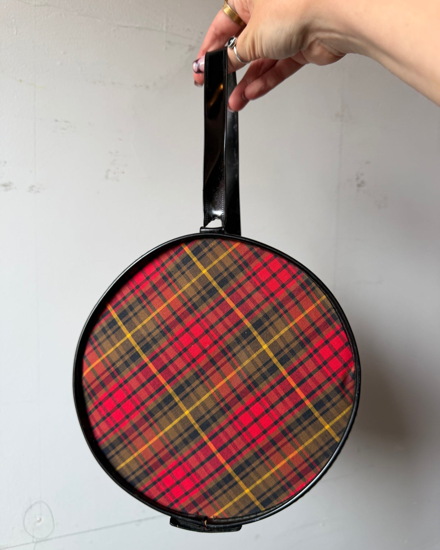 60s Plaid Hatbox Purse