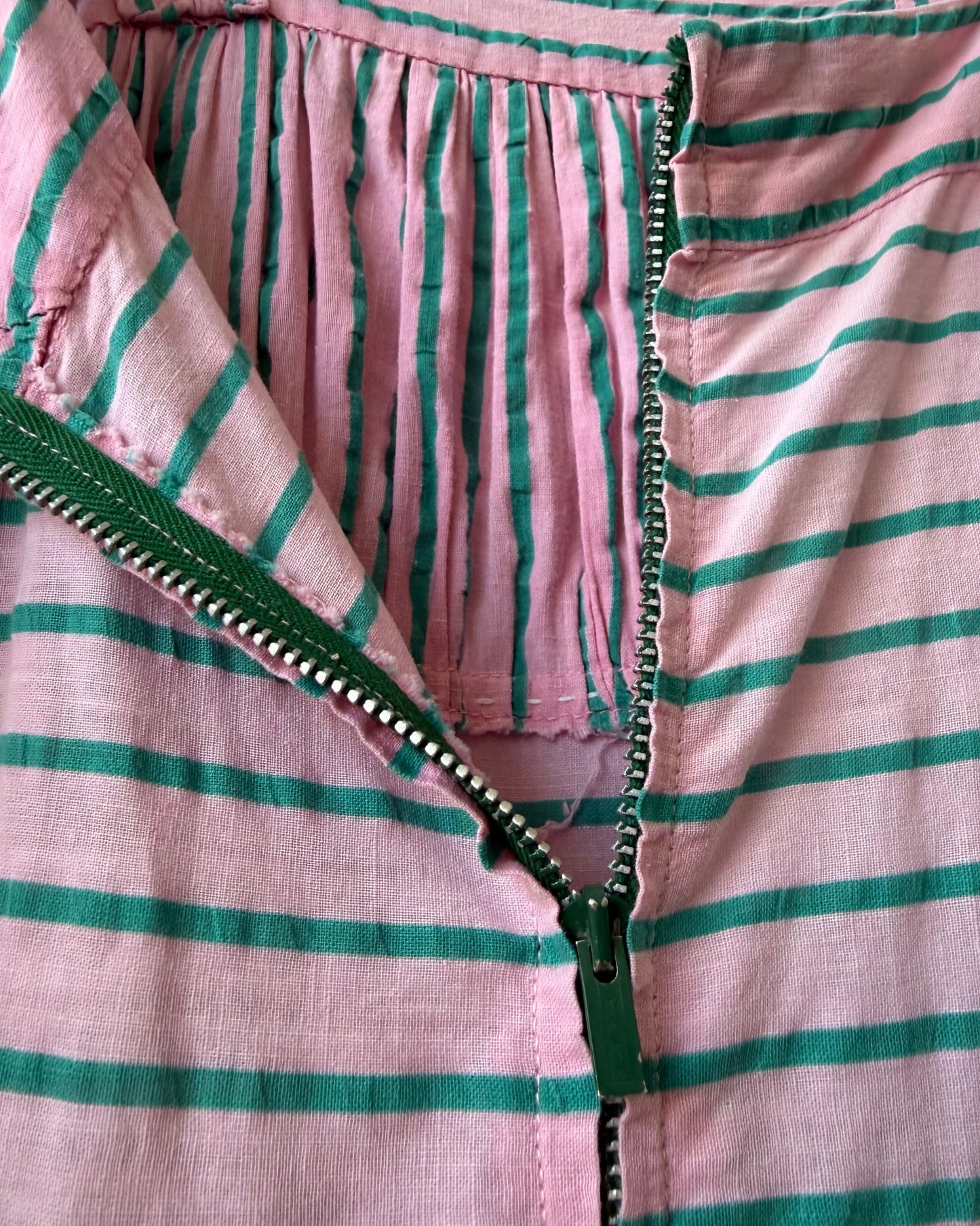 40s Candy Stripe Seersucker Dress + Bolero Set [S/M]