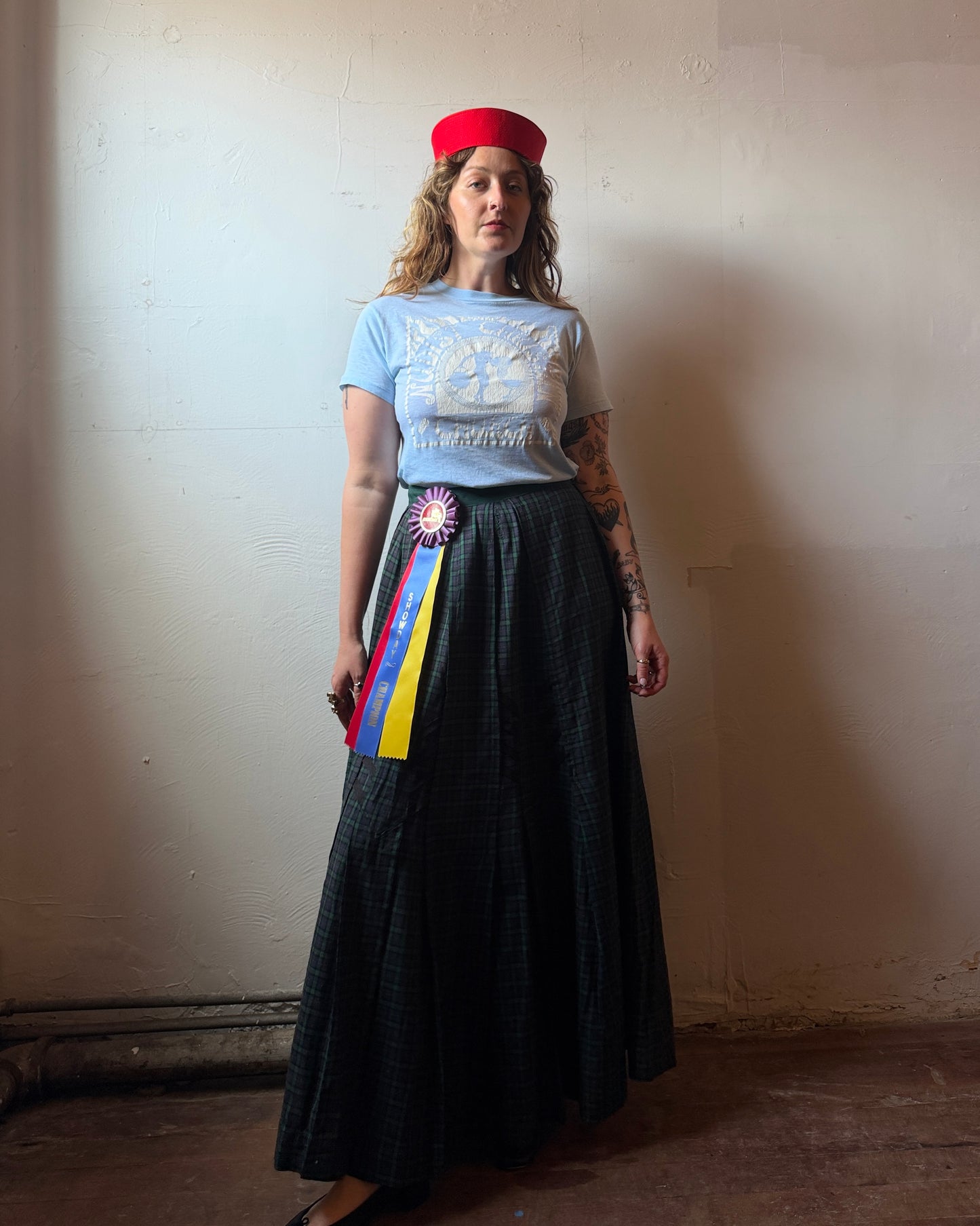 Victorian Plaid Wool Walking Skirt [29”]