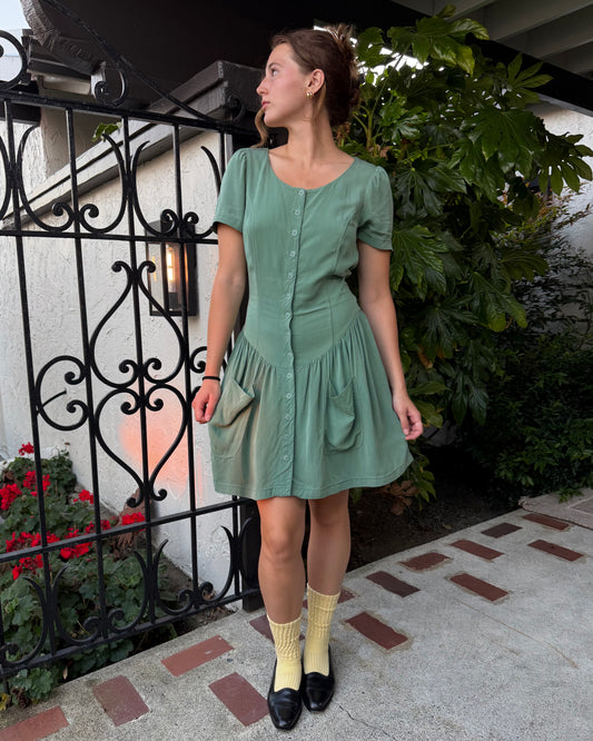 90s Betsey Johnson Basque Waist Mini Dress [S]