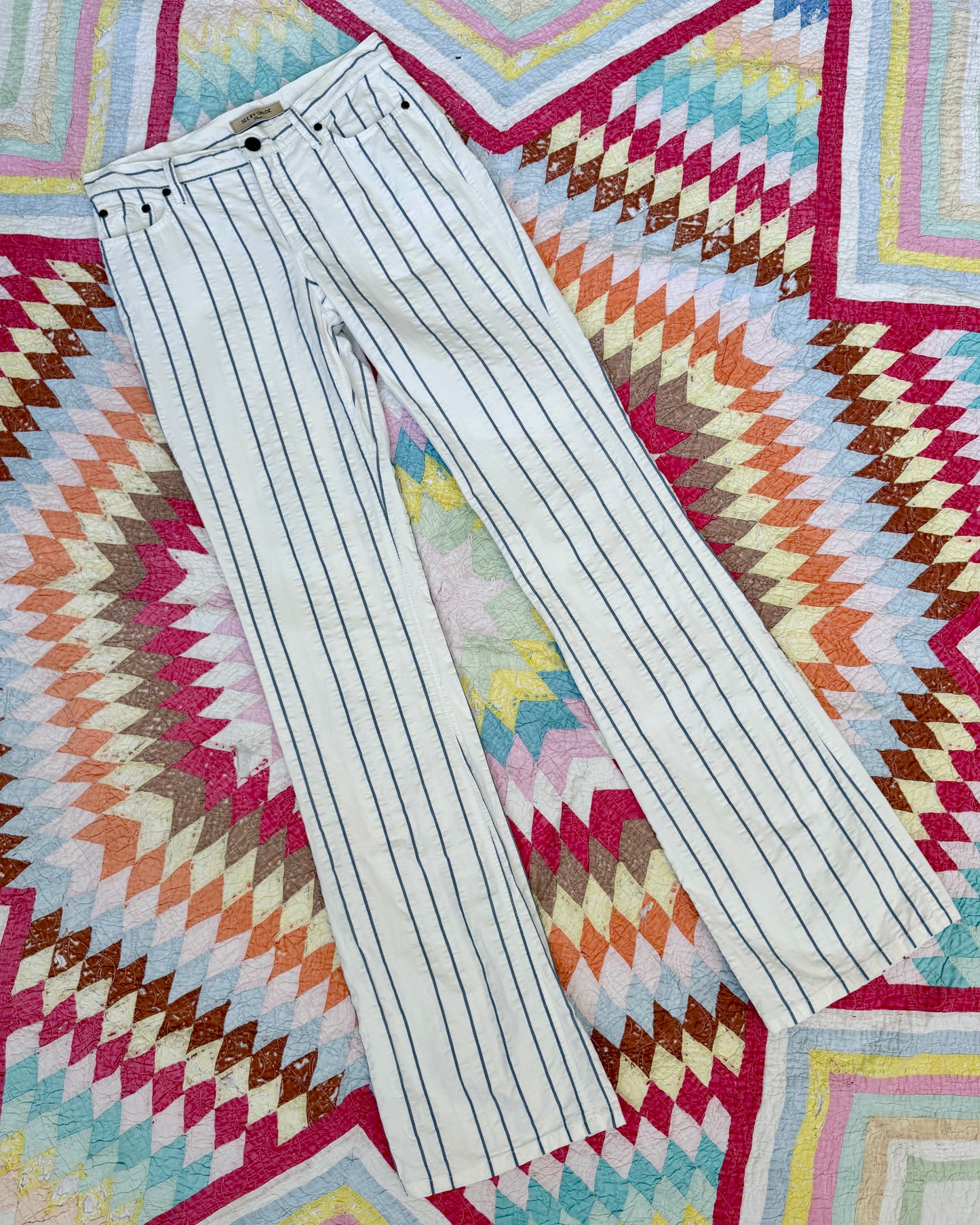 00s See by Chloé Seersucker Striped Pants [XS]