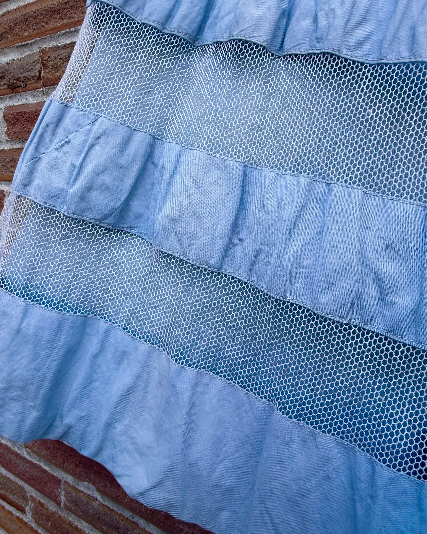 40s Power Blue Cotton Petticoat Skirt [26”]