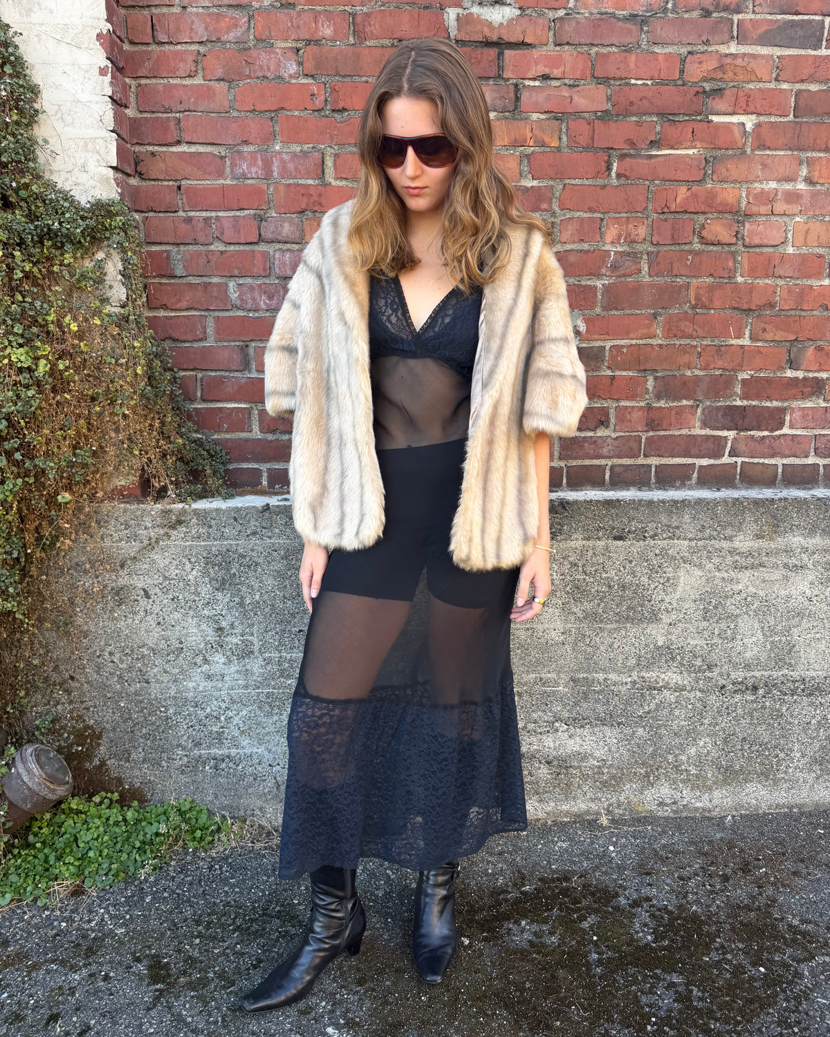 70s Blonde Faux Fur Stole [OSFM]