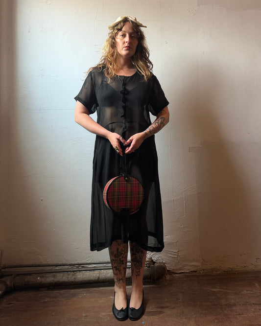 60s Plaid Hatbox Purse