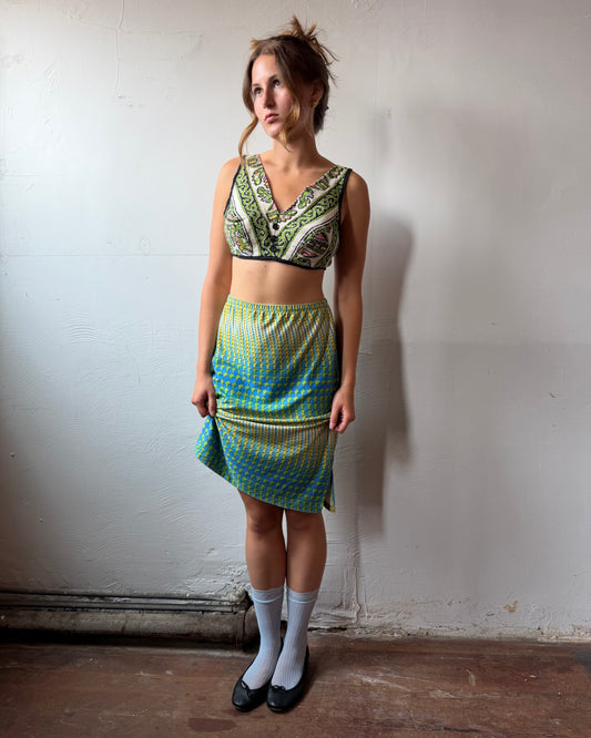 60s Cotton Tapestry Bikini Top [S/M]