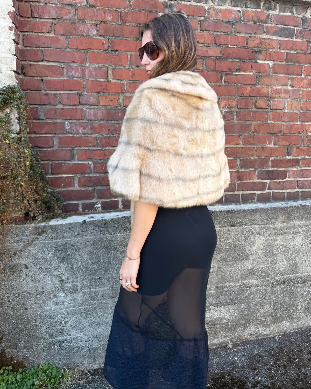 70s Blonde Faux Fur Stole [OSFM]