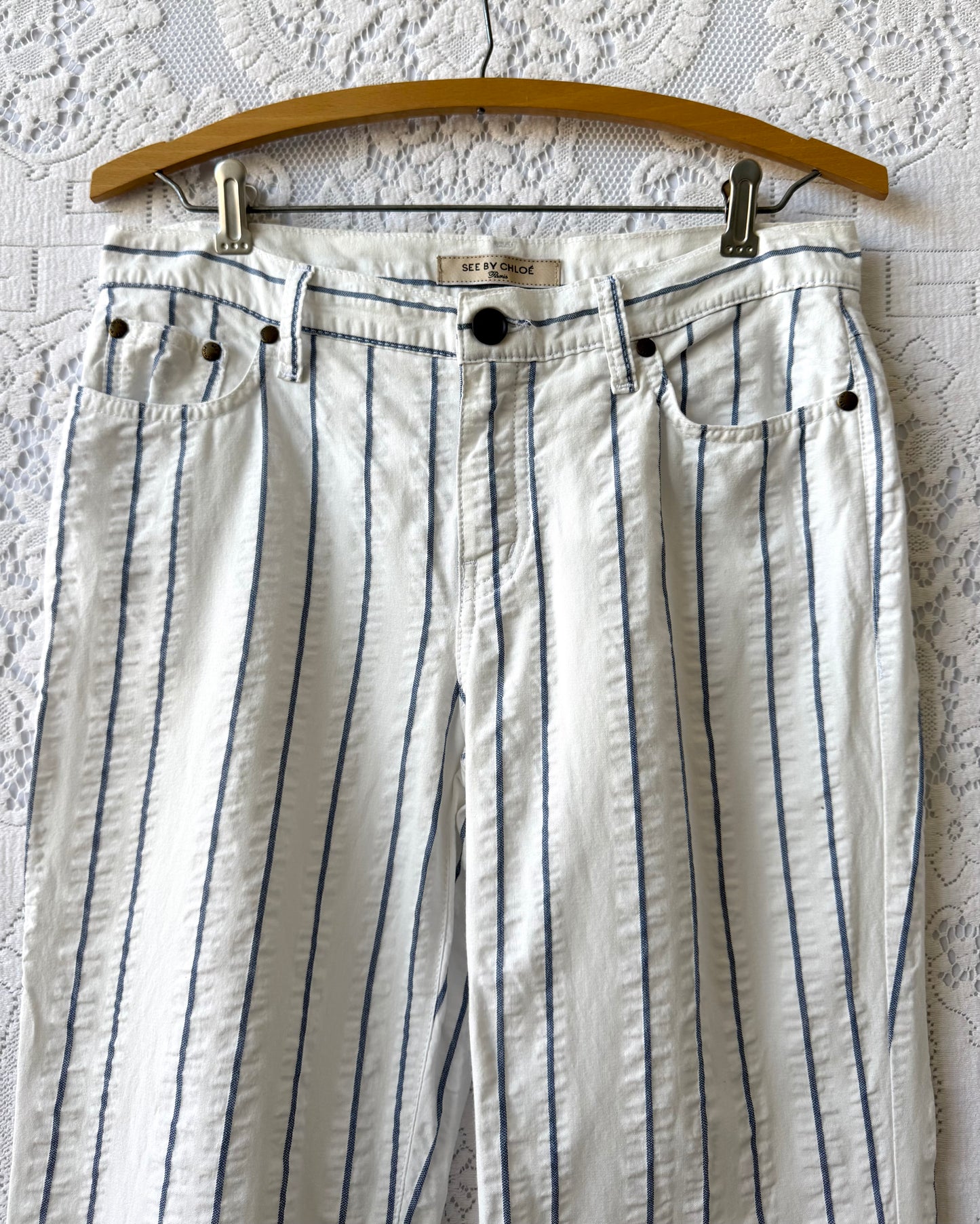 00s See by Chloé Seersucker Striped Pants [XS]