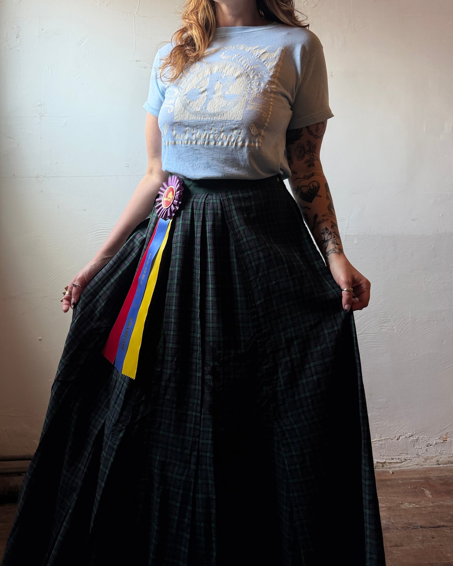 Victorian Plaid Wool Walking Skirt [29”]