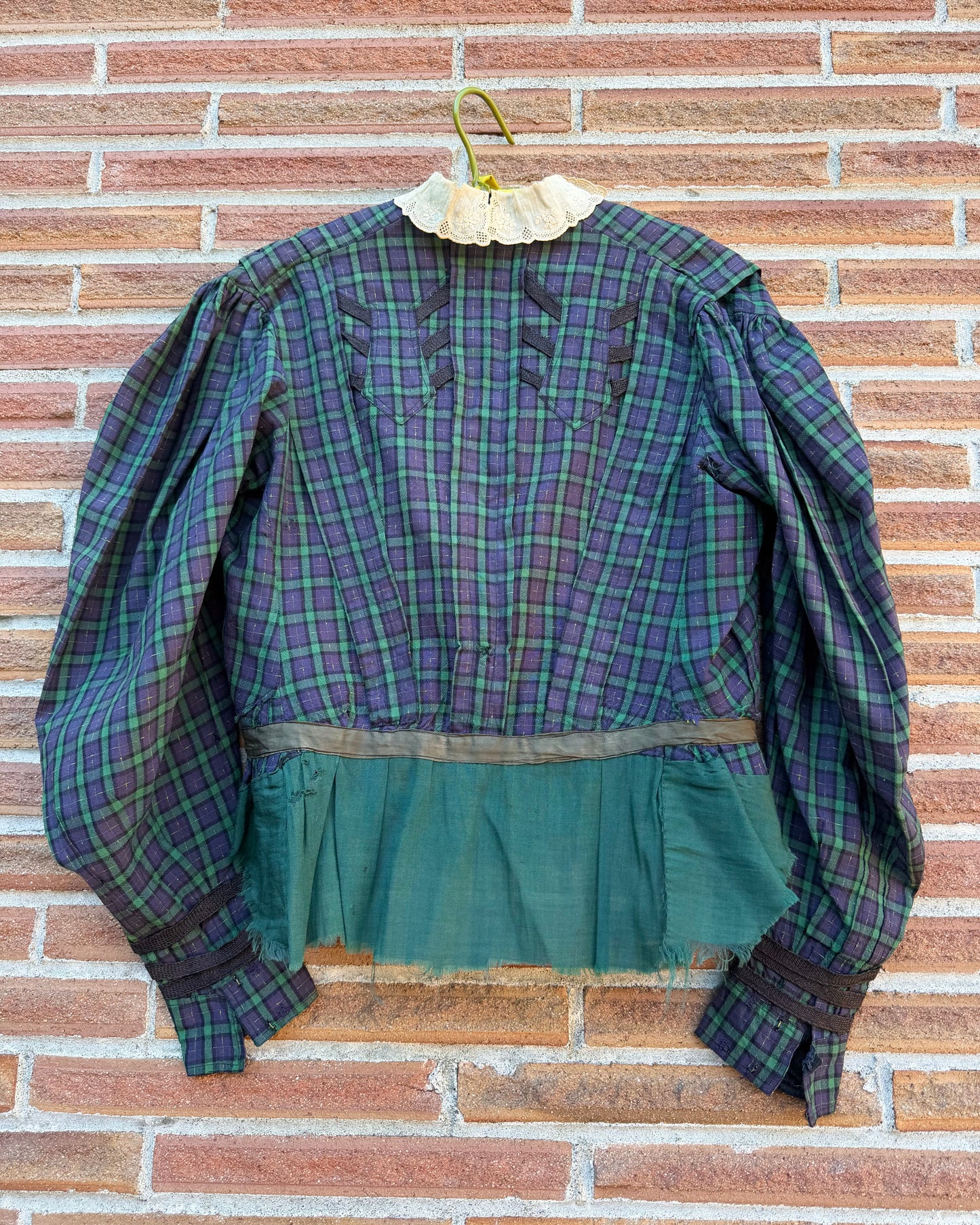 Victorian Plaid Wool Bodice [XS]