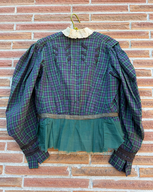 Victorian Plaid Wool Bodice [XS]