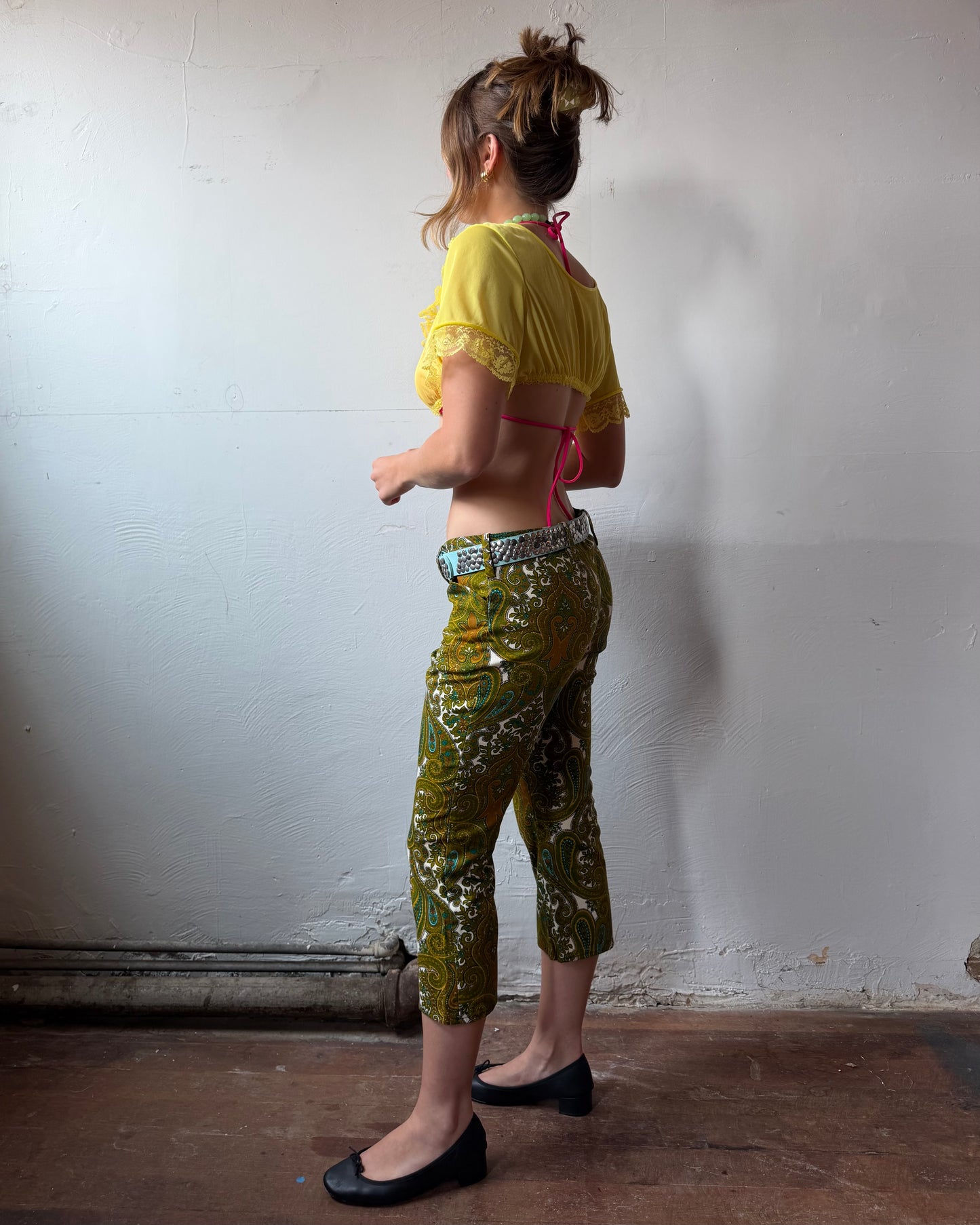 60s Paisley Kick Flare Capris [S/M]