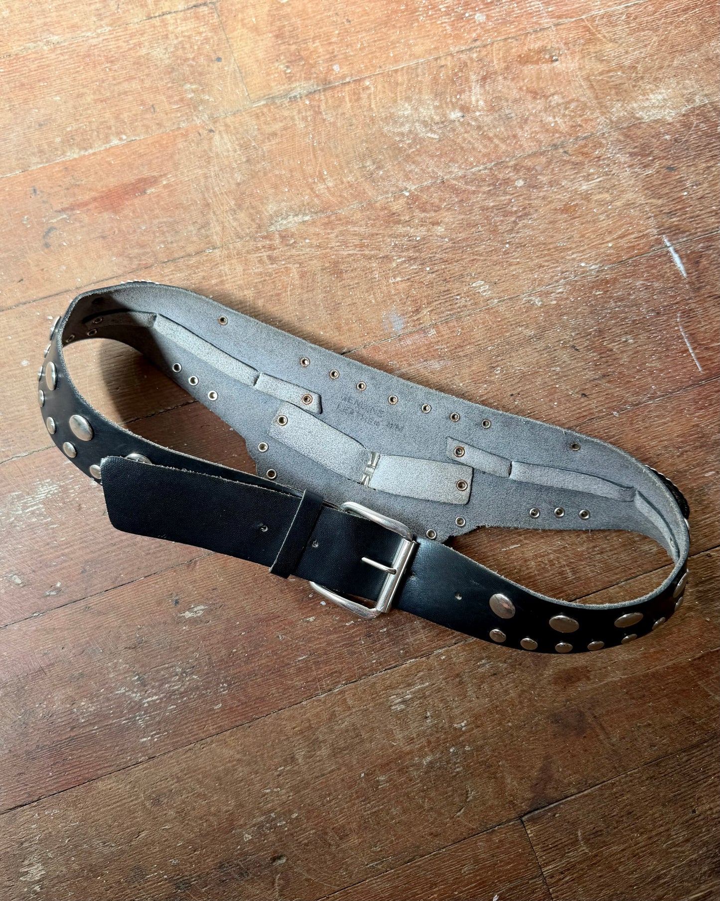 80s Leather Studded Concho Belt [S/M]