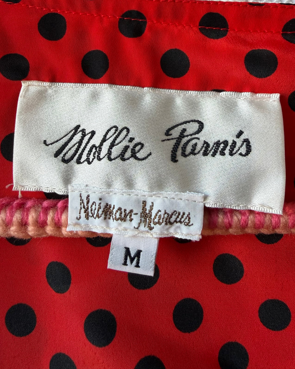80s Black + Red Polka Dot Jumpsuit [M]