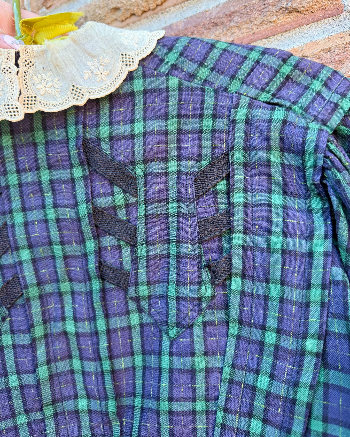 Victorian Plaid Wool Bodice [XS]