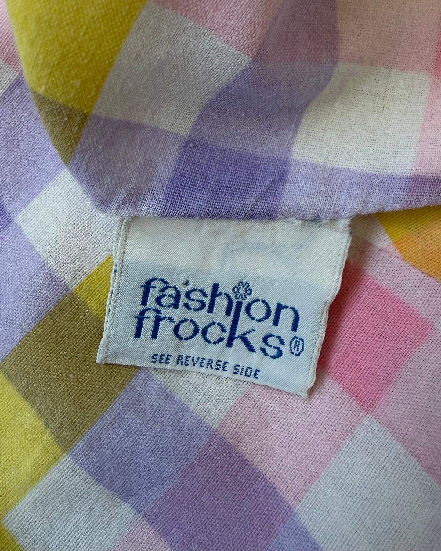 70s Pastel Plaid Halter Top [L]