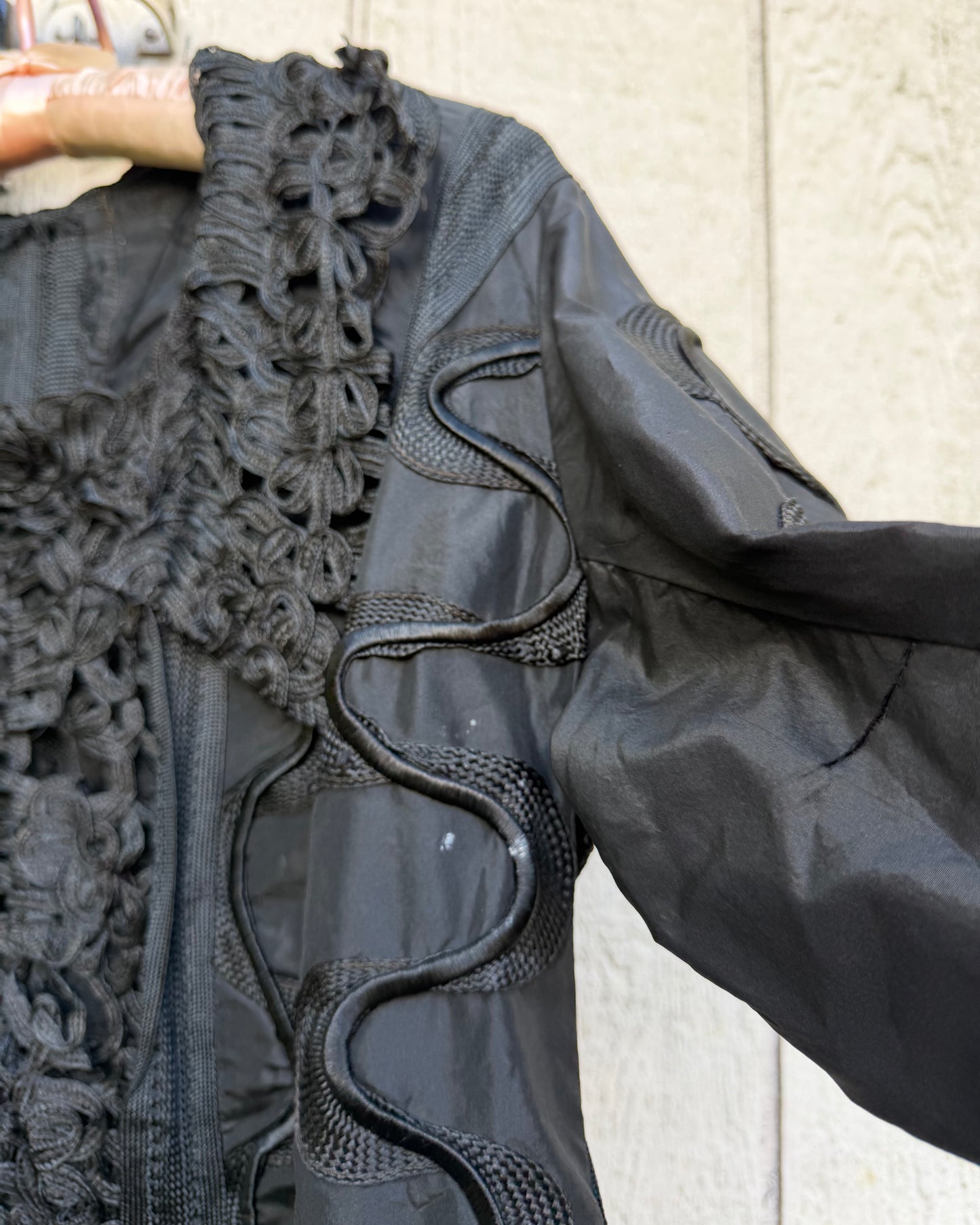 Victorian Black Silk Soutache Jacket [M]