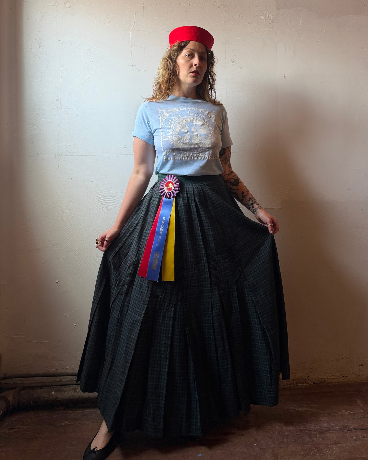 Victorian Plaid Wool Walking Skirt [29”]