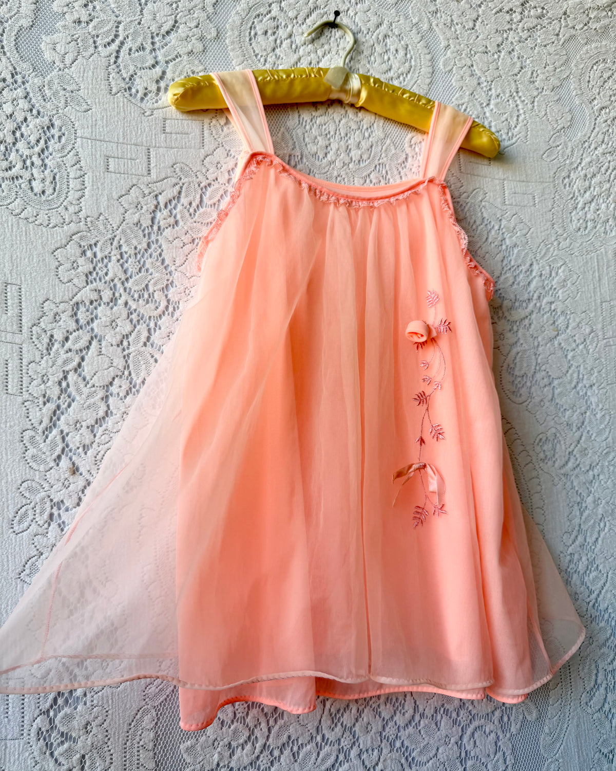 60s Peachy Pink Babydoll Top [M/L]