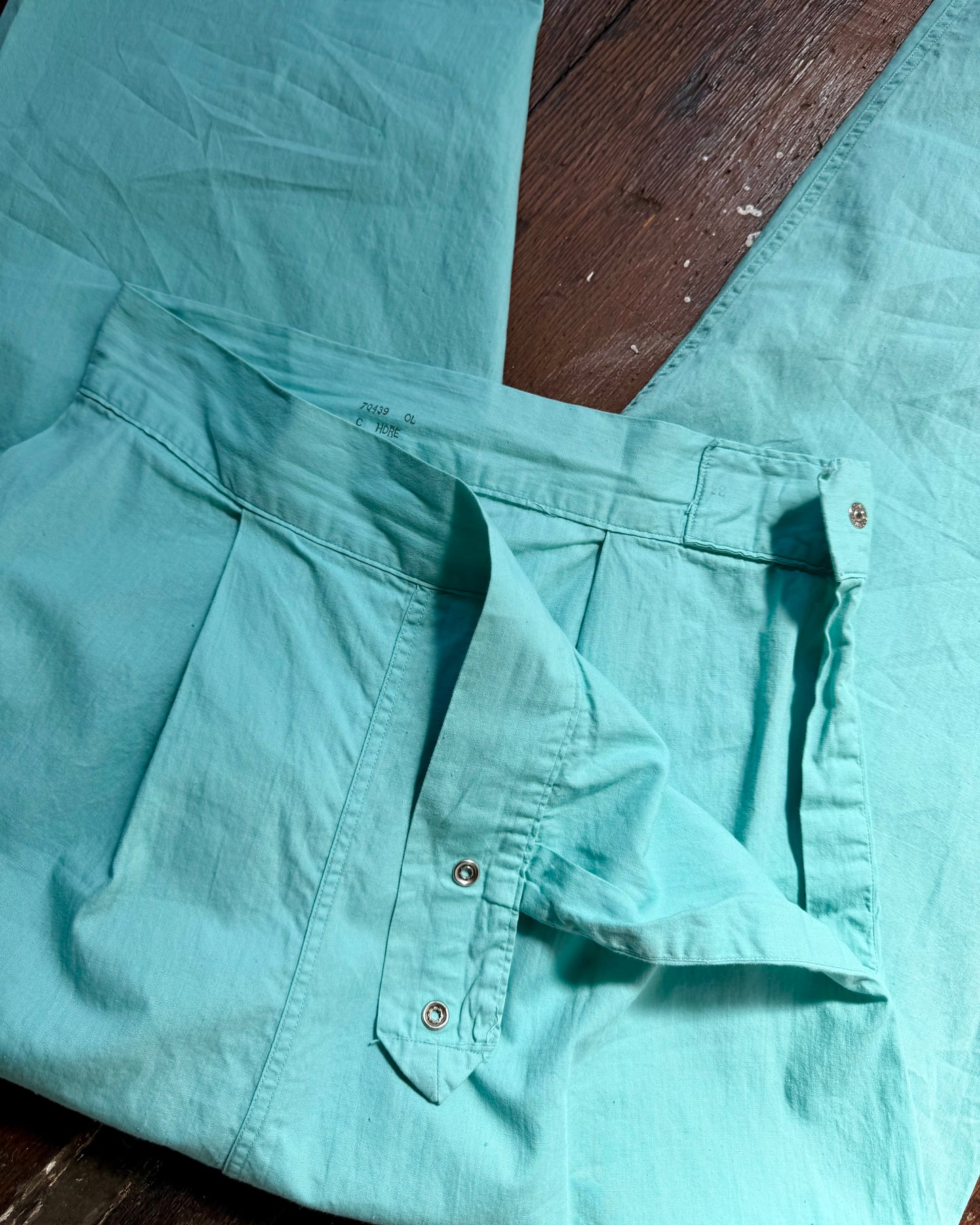 40s Mint Cotton Pleated Trousers [S/M]