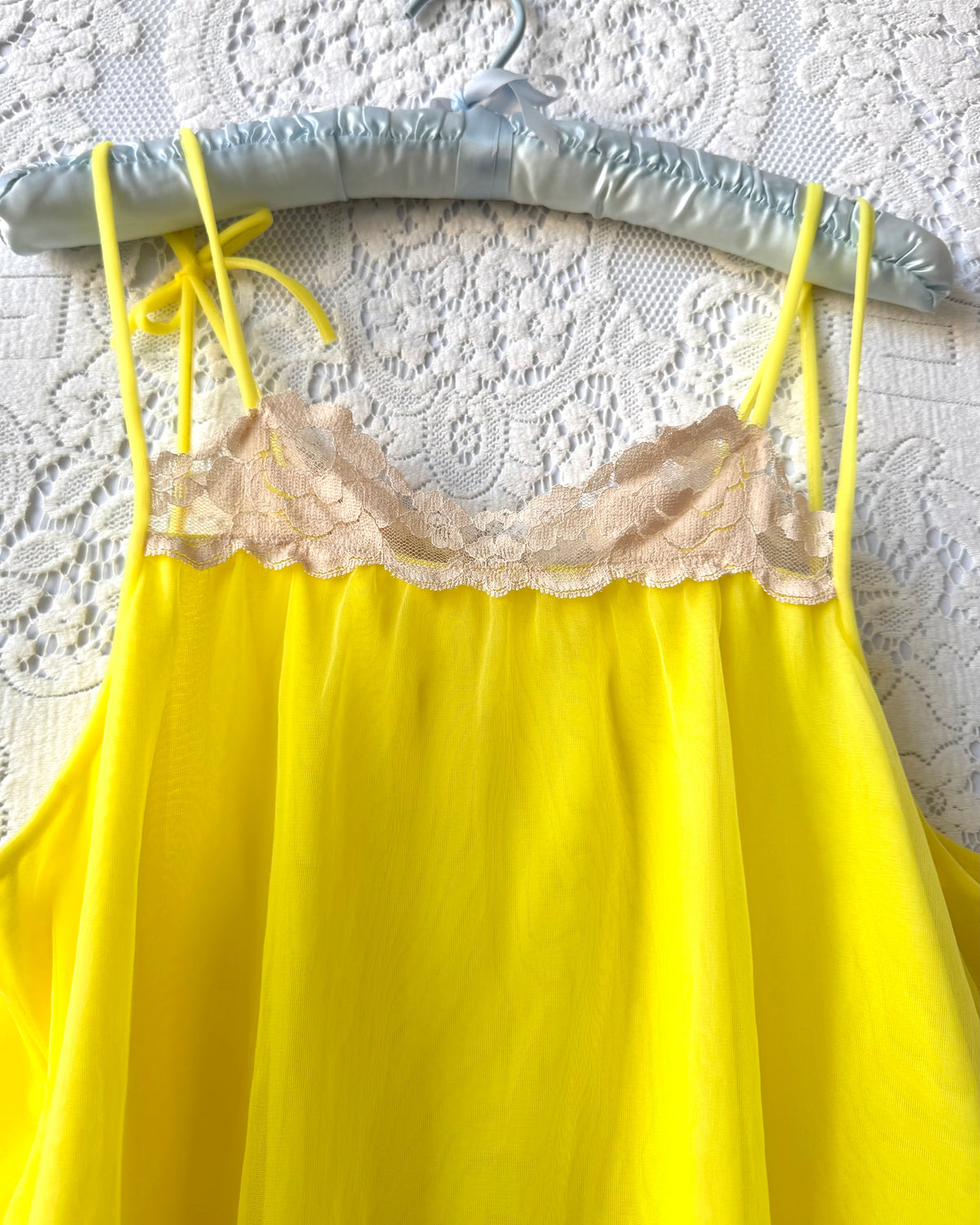 60s Yellow Lace Babydoll Top [M/L]
