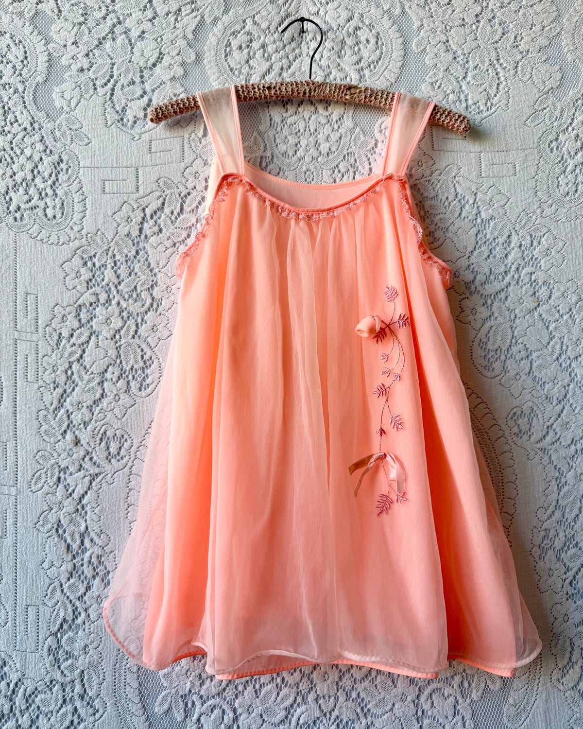60s Peachy Pink Babydoll Top [M/L]