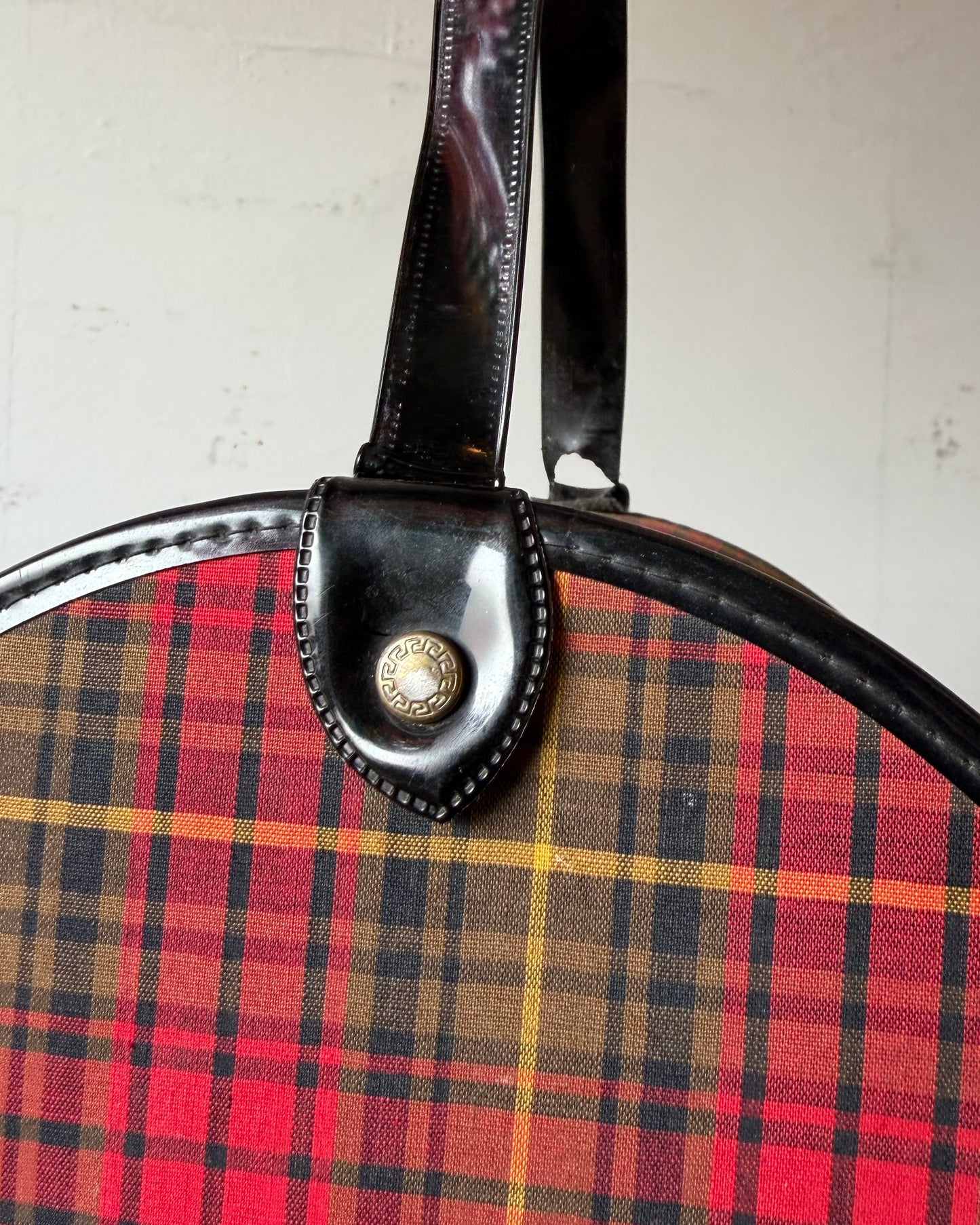 60s Plaid Hatbox Purse