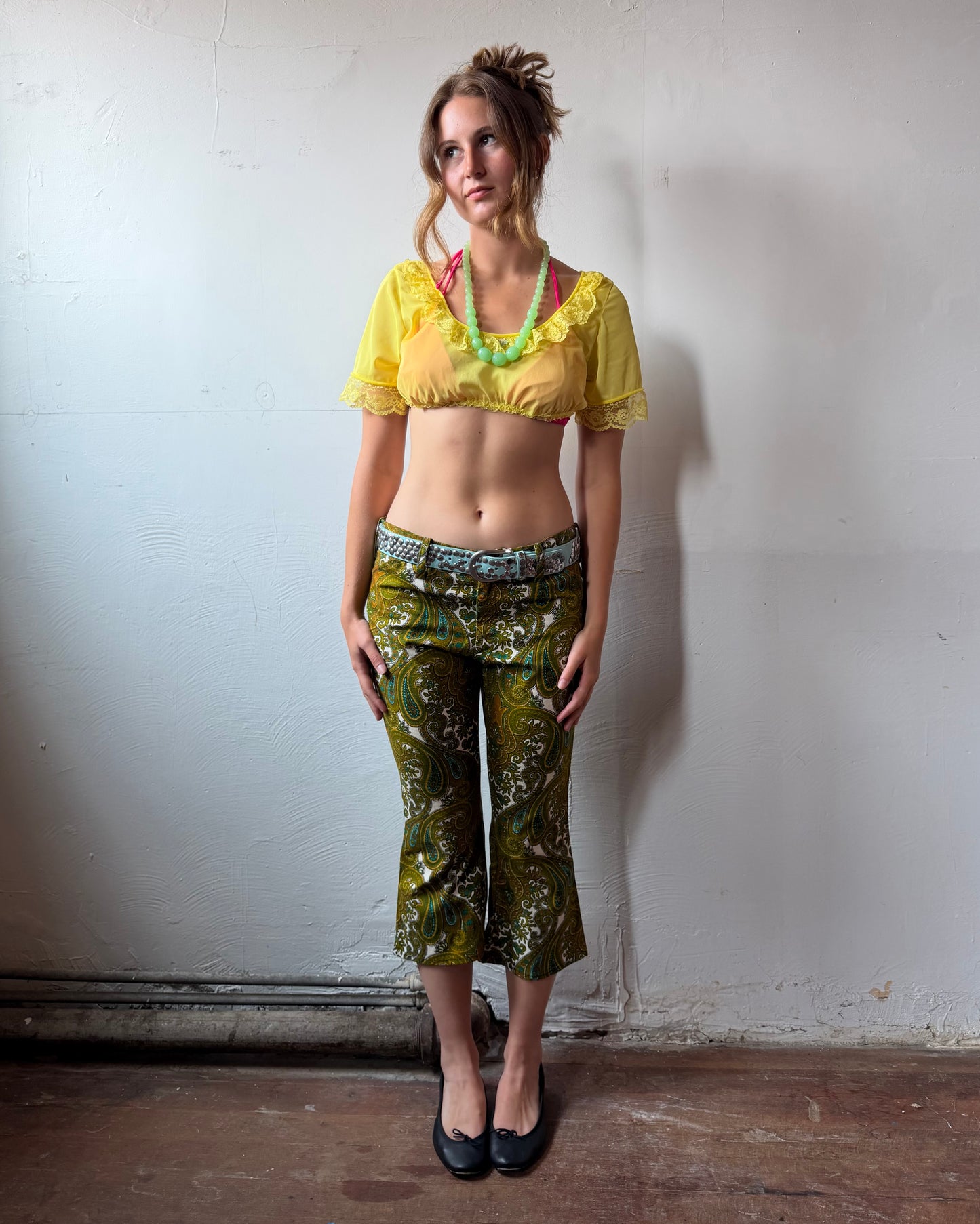 60s Paisley Kick Flare Capris [S/M]