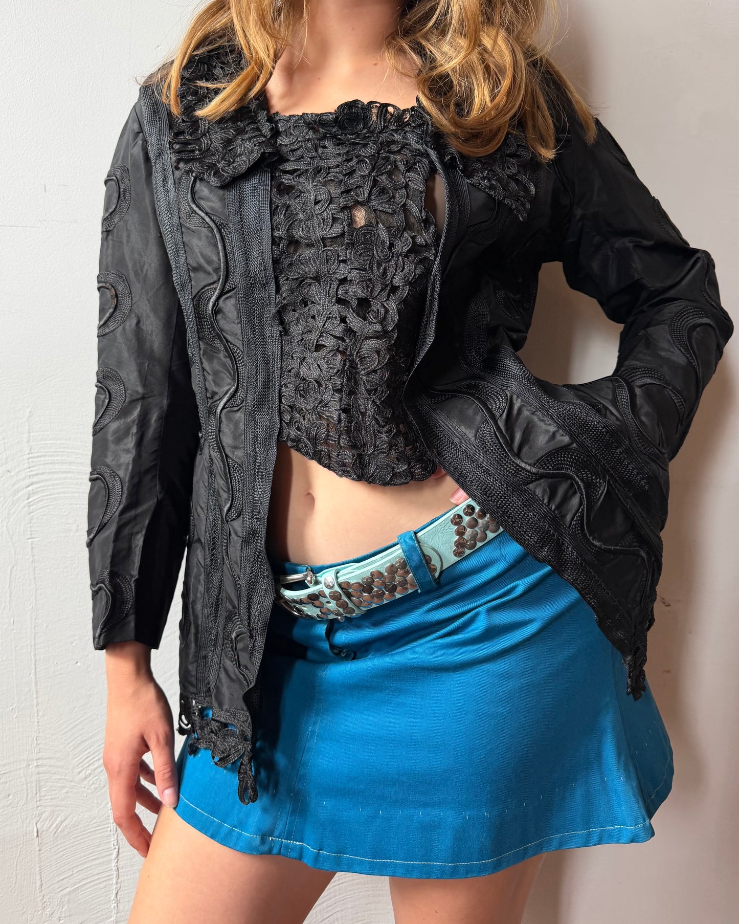 Victorian Black Silk Soutache Jacket [M]