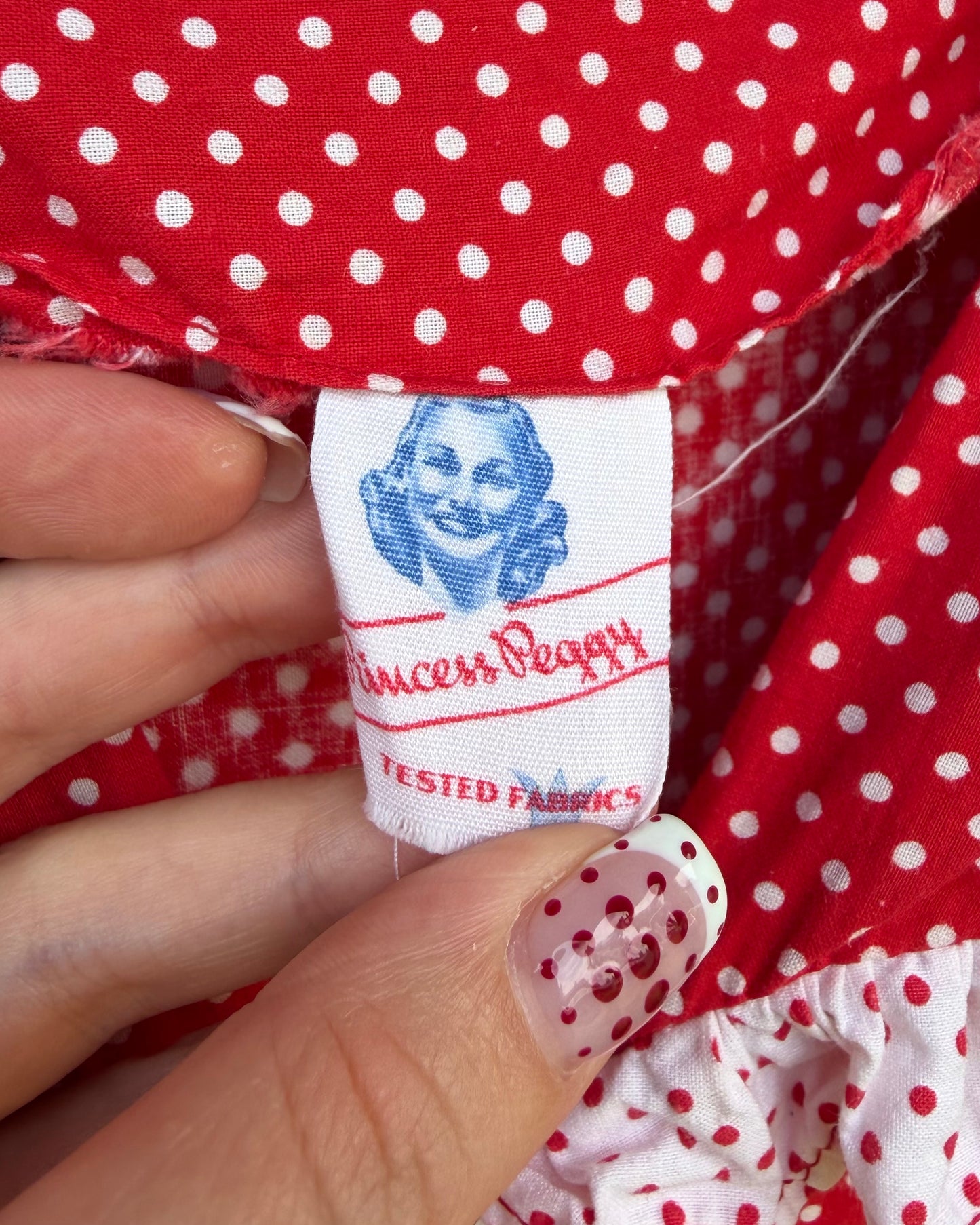 40s Red Polka Dot Cotton Dress [M/L]
