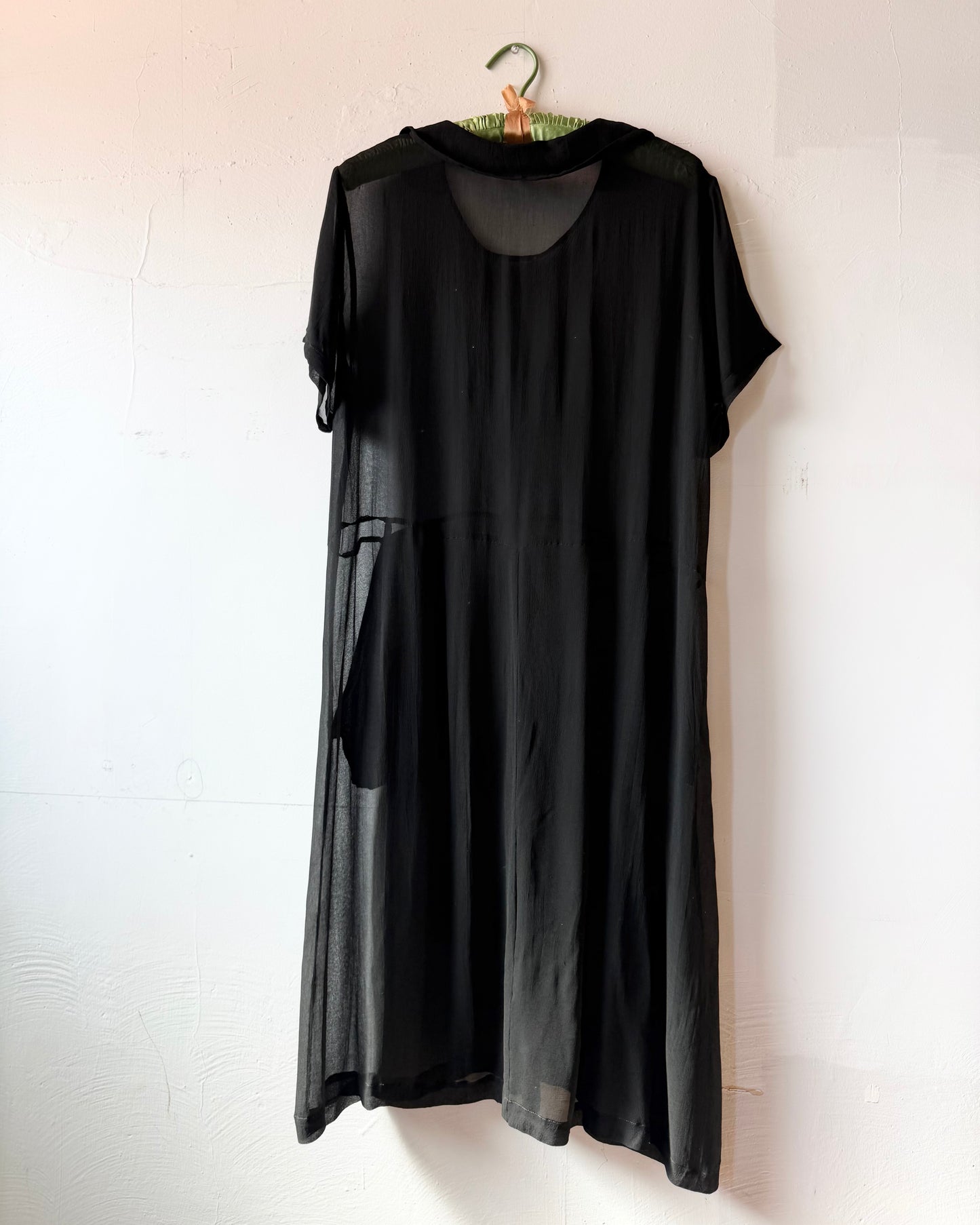90s Comme des Garçons Sheer Black Silk Dress [M/L]