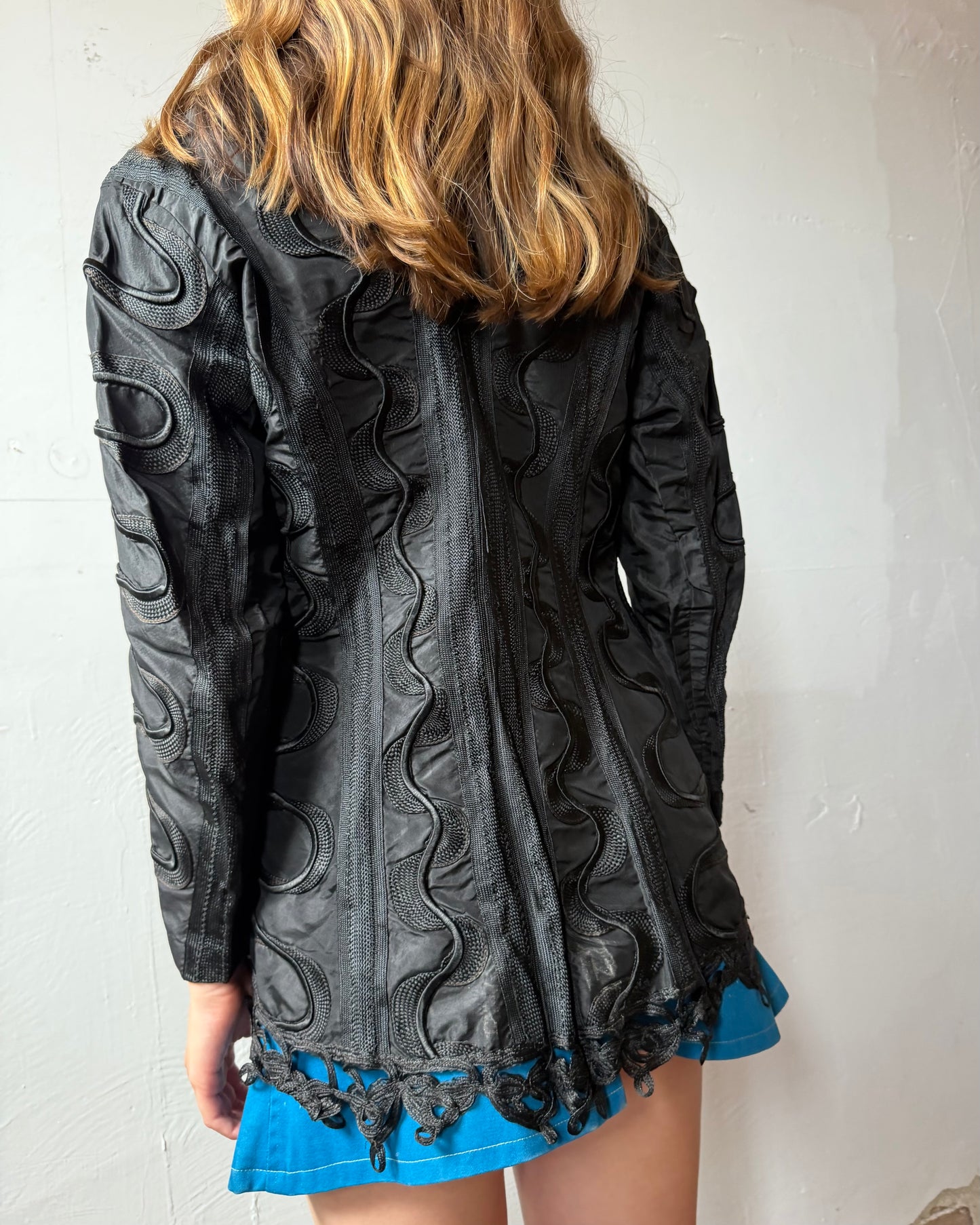 Victorian Black Silk Soutache Jacket [M]