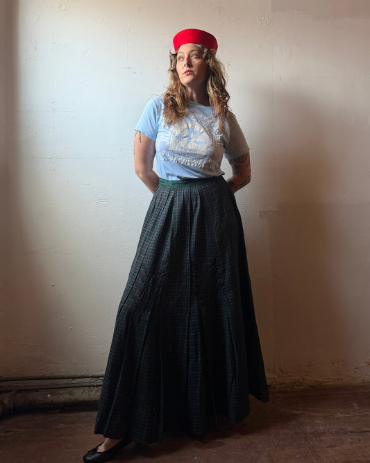 Victorian Plaid Wool Walking Skirt [29”]