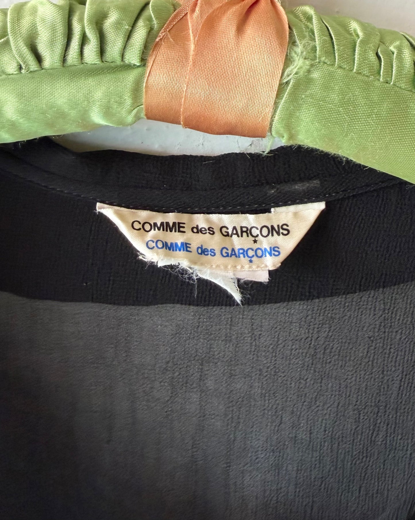 90s Comme des Garçons Sheer Black Silk Dress [M/L]