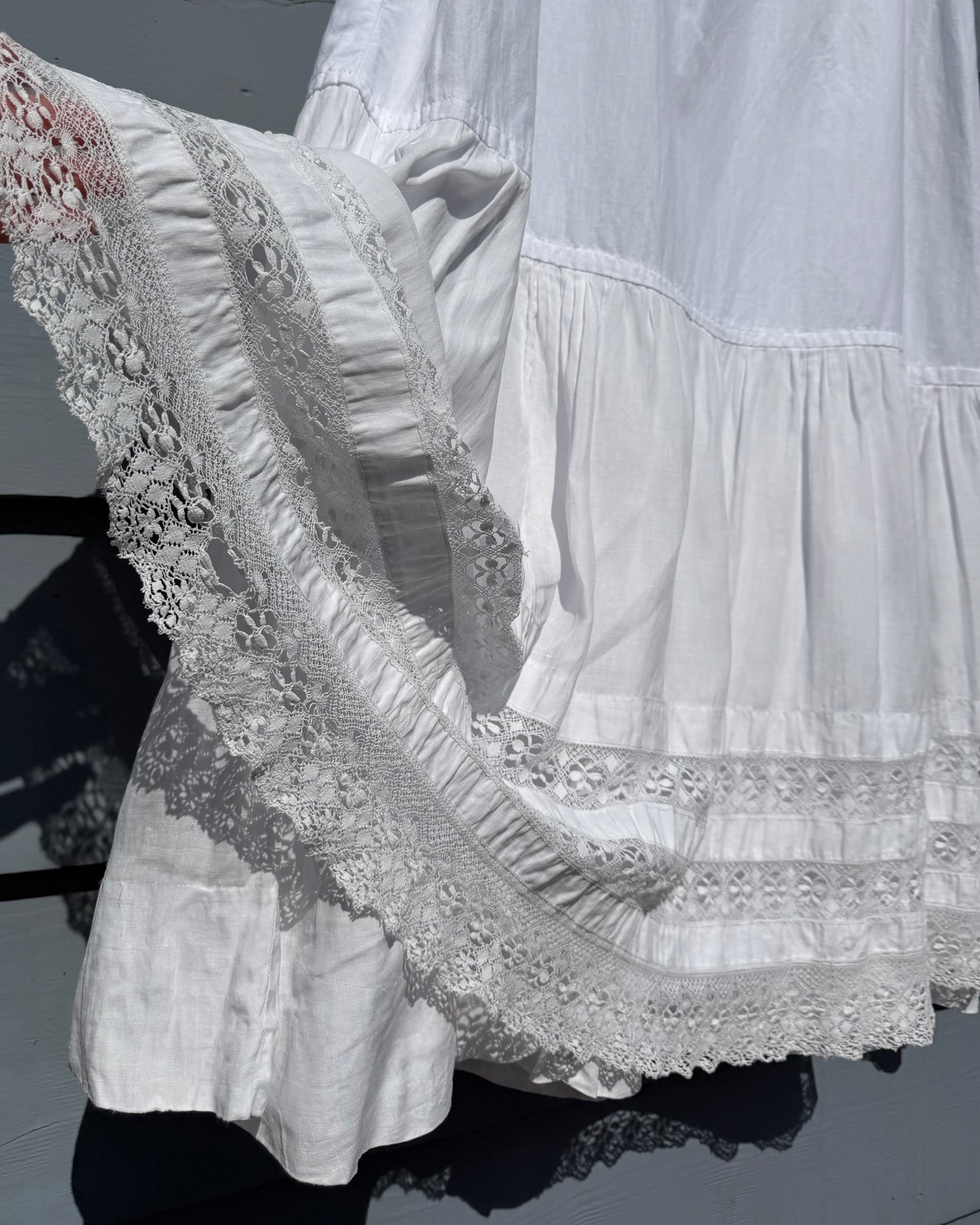Edwardian Cotton Lace Insert Skirt [33”]