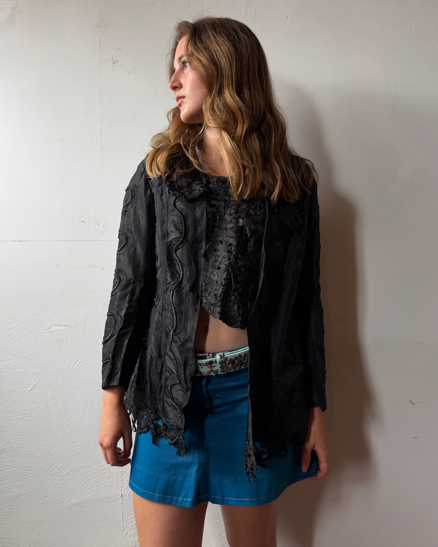 Victorian Black Silk Soutache Jacket [M]