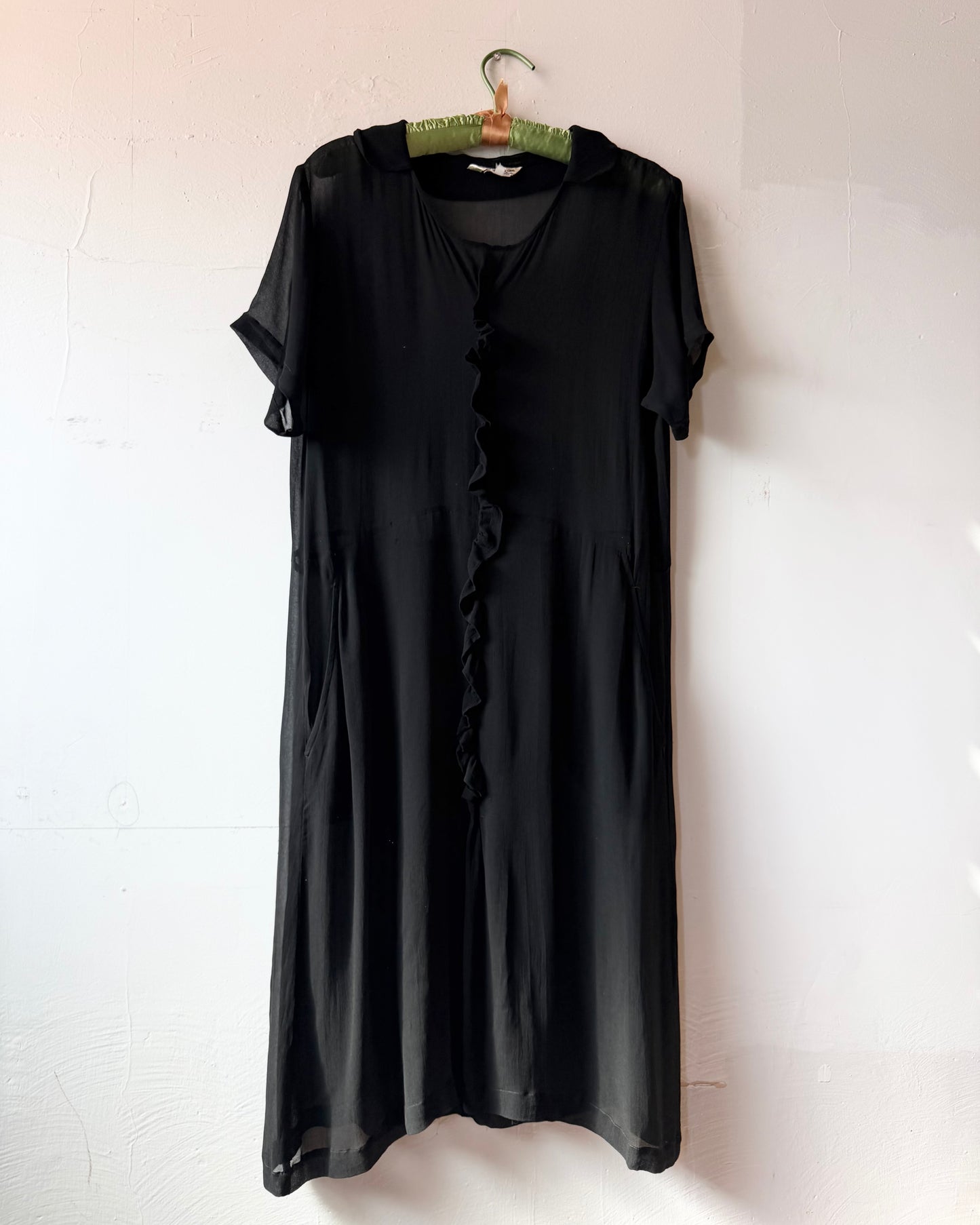90s Comme des Garçons Sheer Black Silk Dress [M/L]